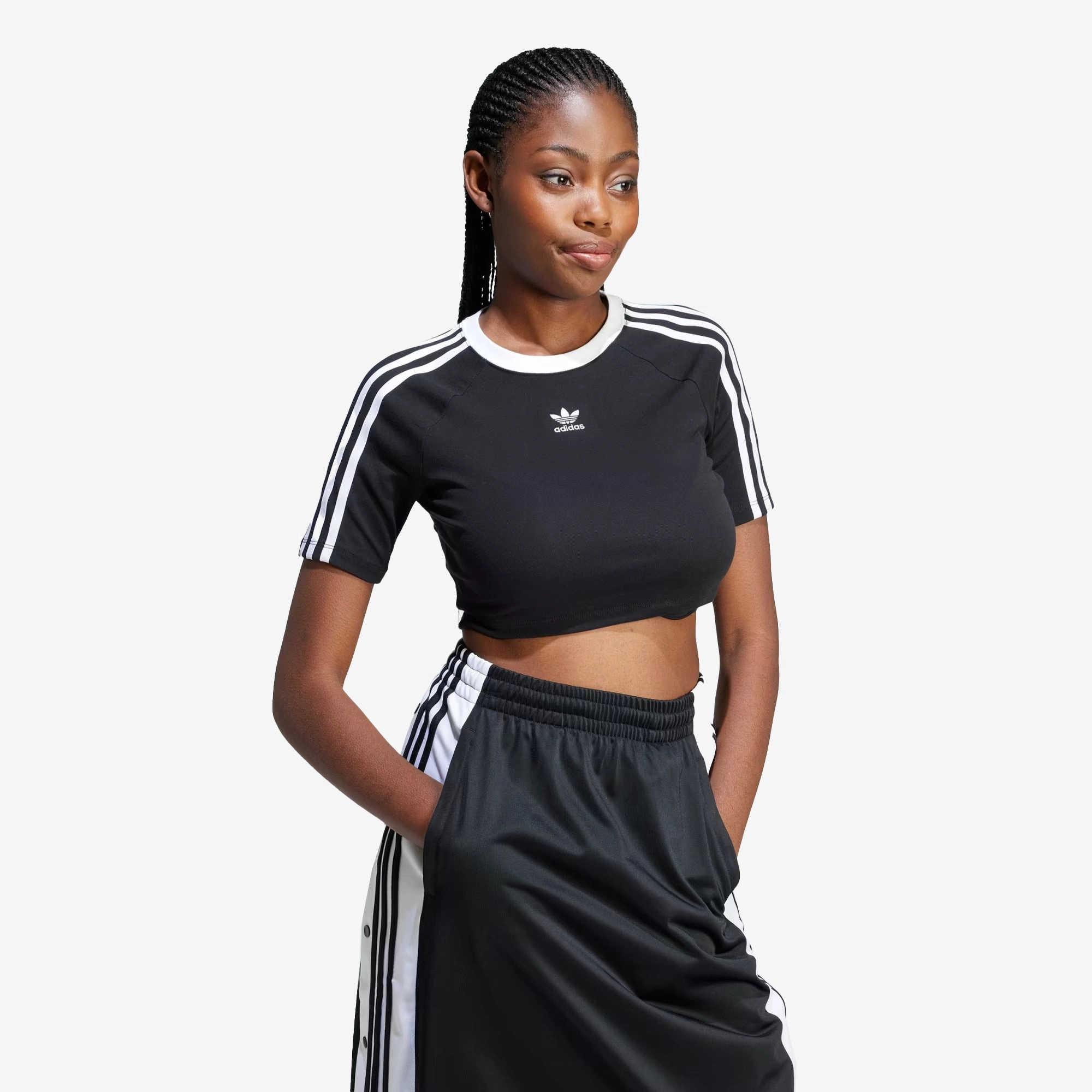 Adidas Originals | 3-STRIPES BABY TEE  { BLACK/WHITE