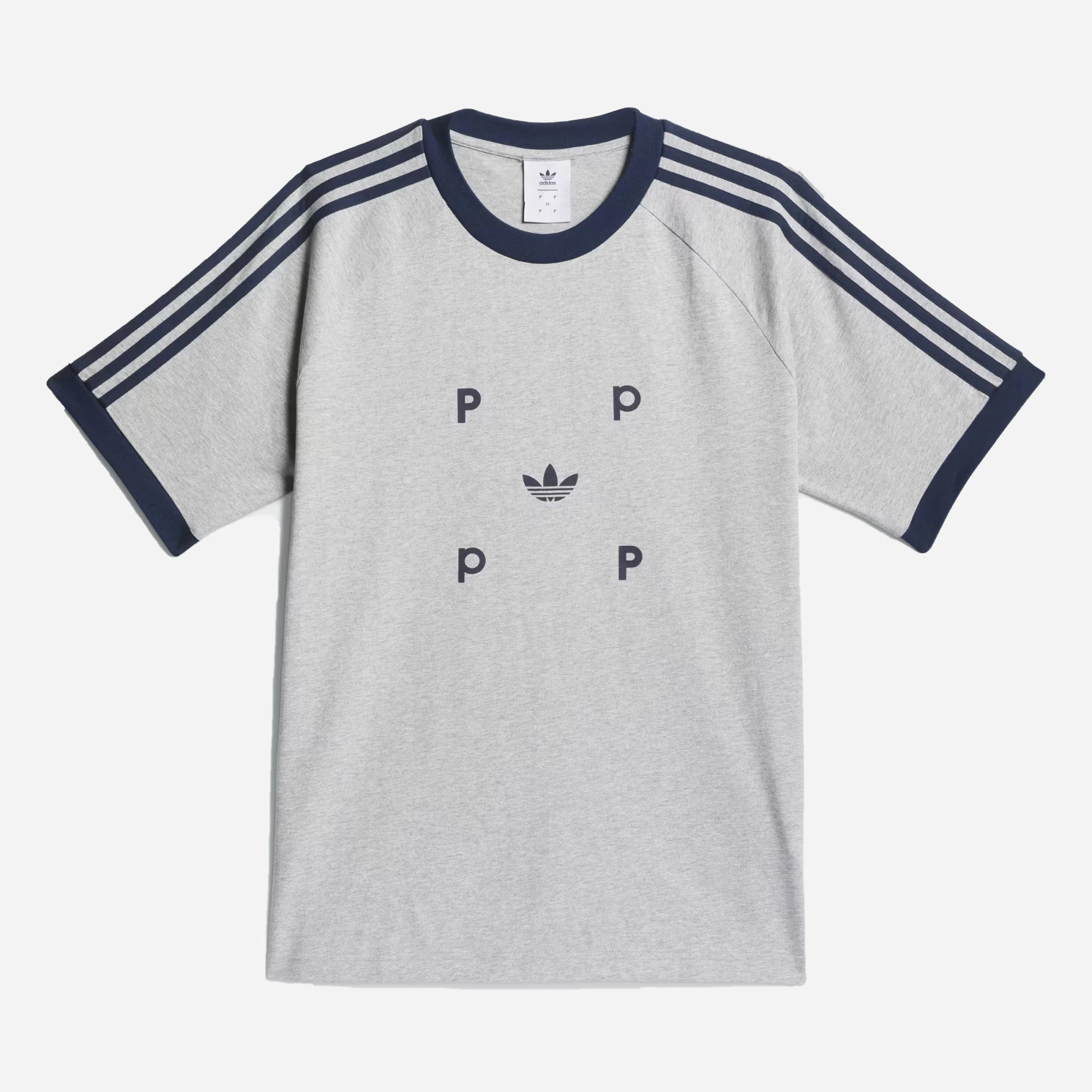 Adidas Originals | POP CLASSIC TEE  { MEDIUM GREY HEATHER/COLLEGIATE