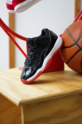 AIR JORDAN 11 RETRO LOW (GS) BLACK/VARSITY RED-WHITE