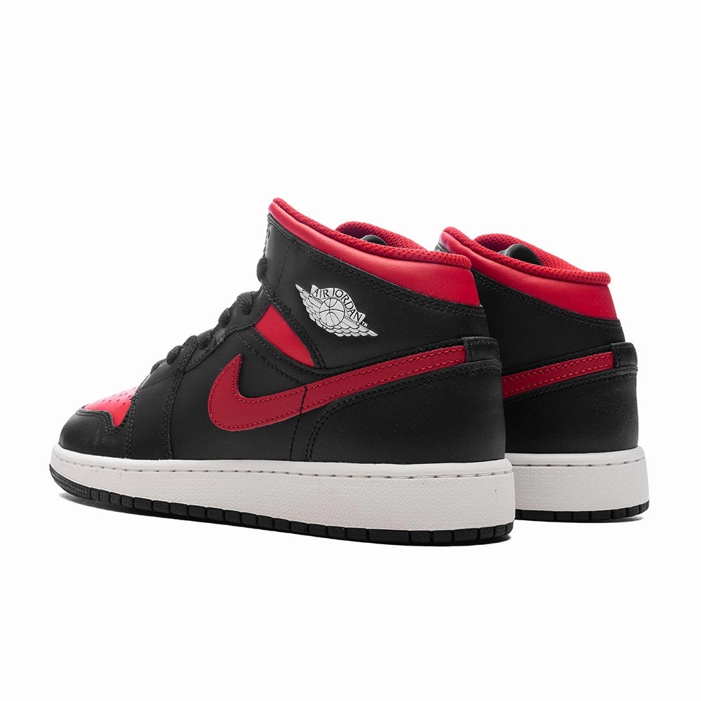 Air Jordan 1 Mid (GS) - Black/Varsity Red/Summit White