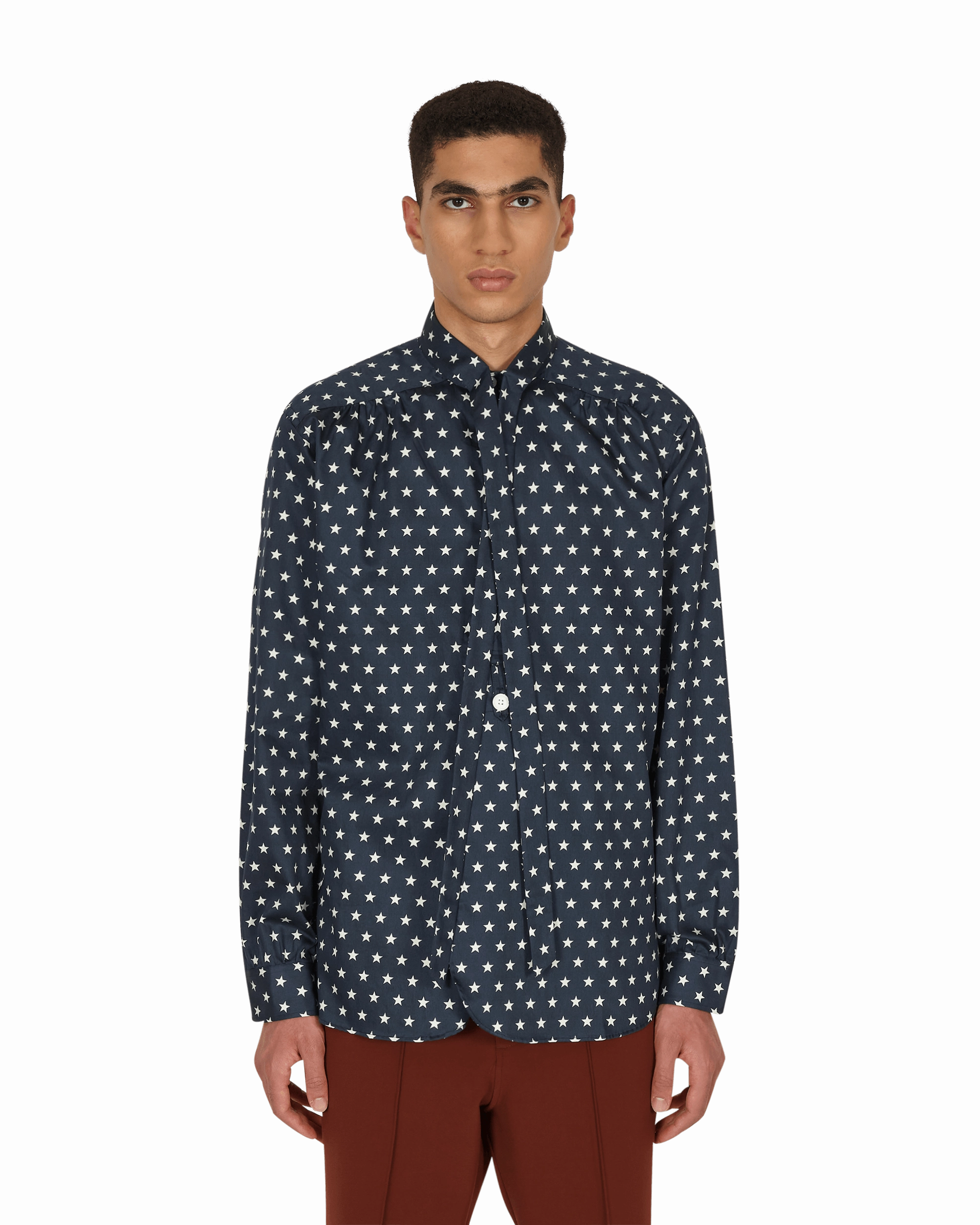 Ascot Collar EDW Shirt Blue