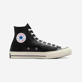 Converse | CHUCK 70 LEATHER SEASONAL  { BLACK/WHITE