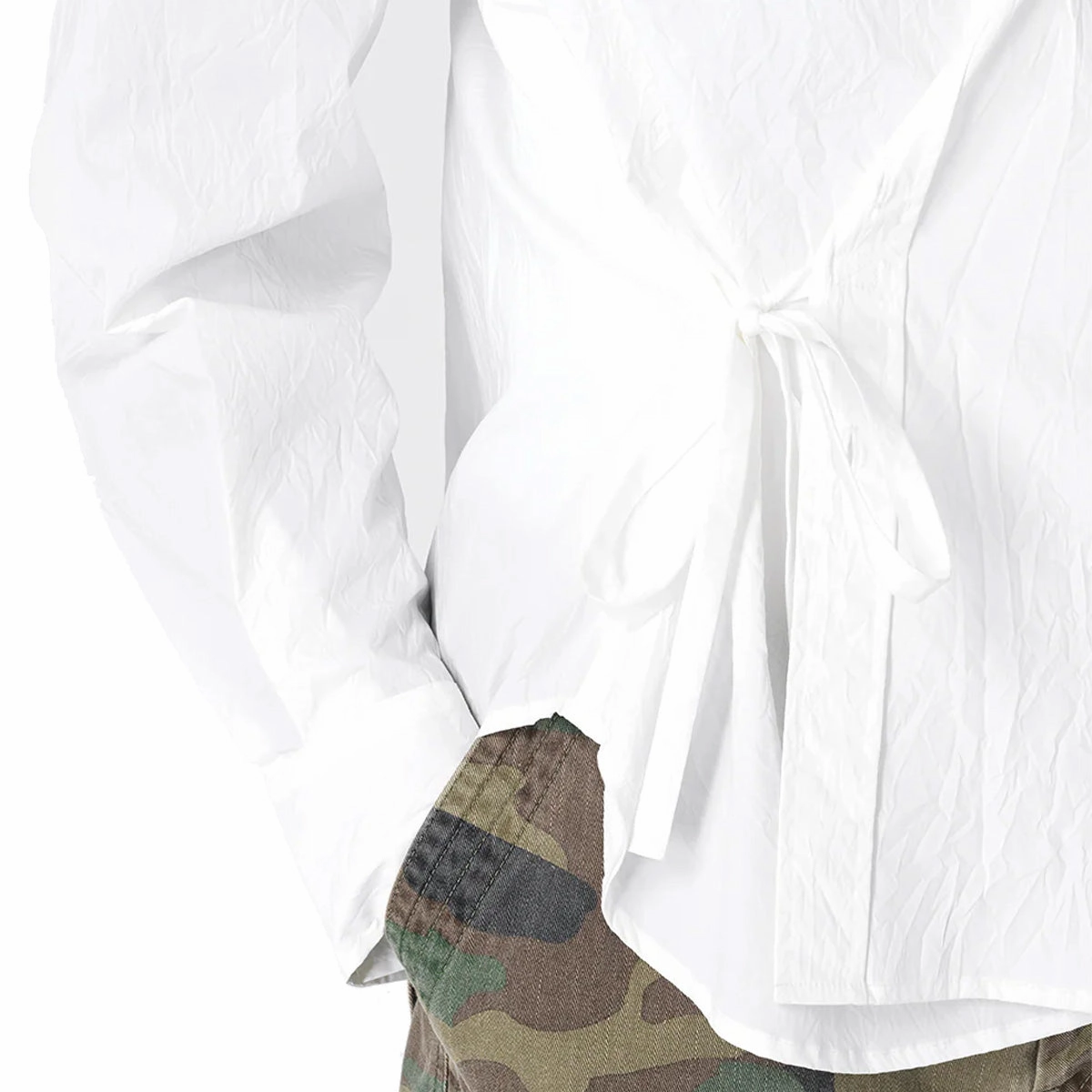 Crinkled Kimono Shirt 'White'