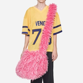 Faux Fur Messenger Bag Pink