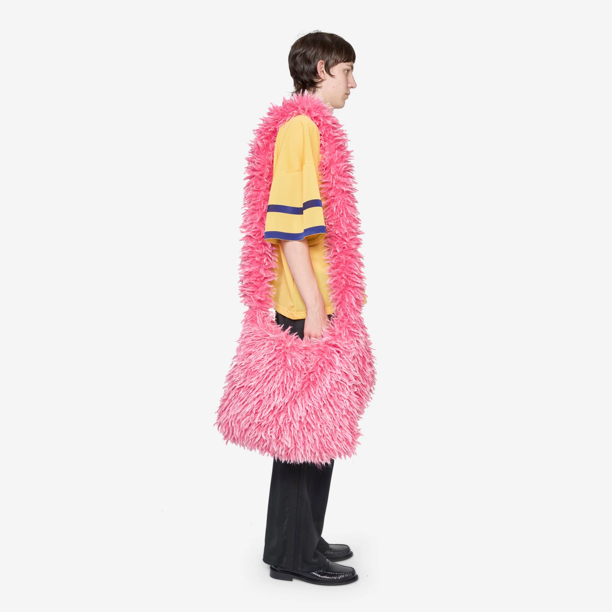 Faux Fur Messenger Bag Pink