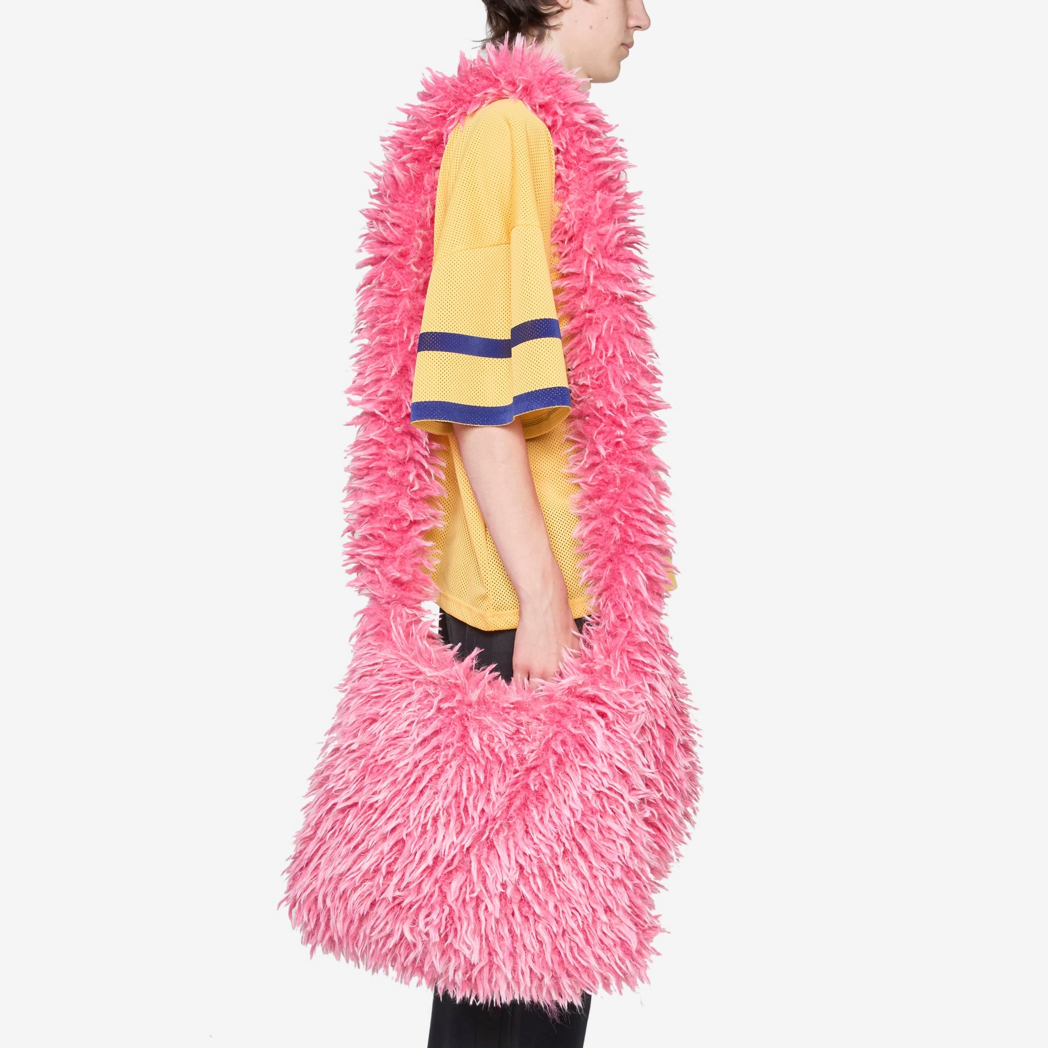 Faux Fur Messenger Bag Pink