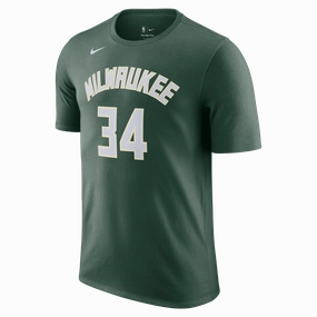 Giannis Antetokounmpo Milwaukee Bucks Men's Nike NBA Icon Name and Number Tee