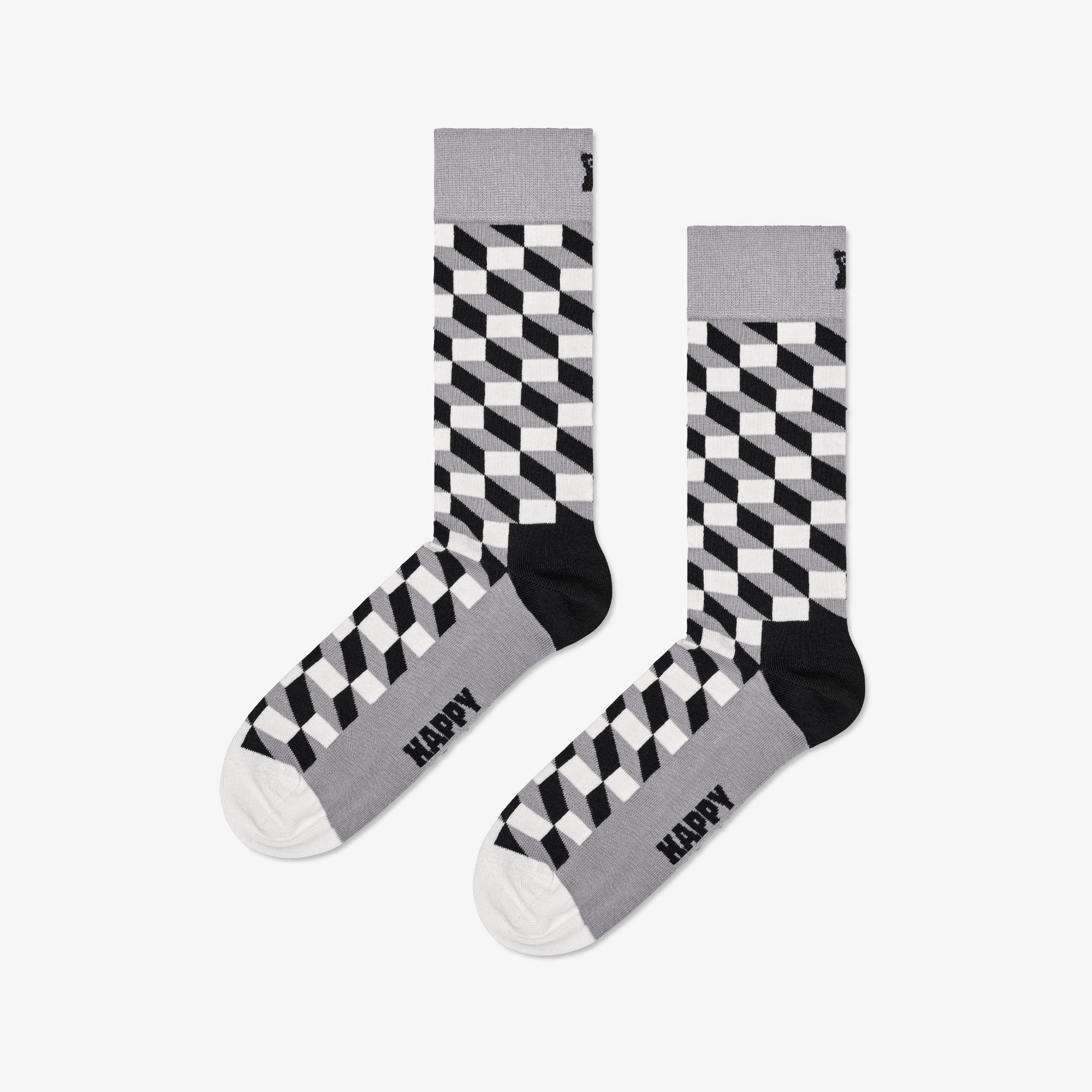 Happy Socks | FILLED OPTIC SOCK  { GREY