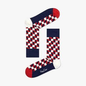 Happy Socks | FILLED OPTIC SOCK  { NAVY