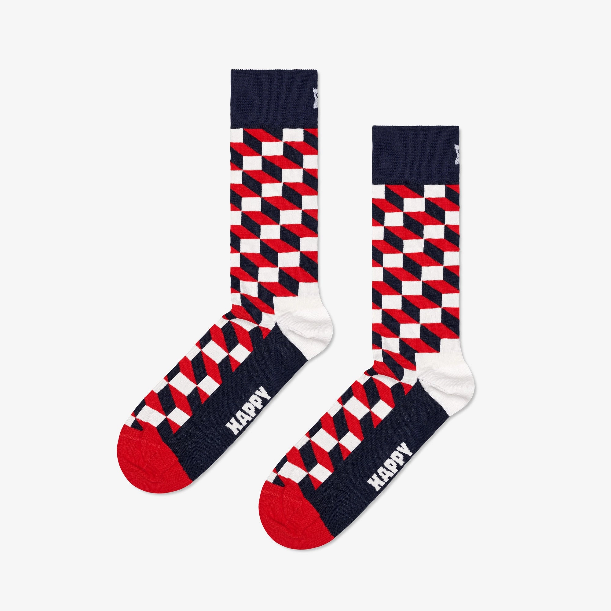 Happy Socks | FILLED OPTIC SOCK  { NAVY