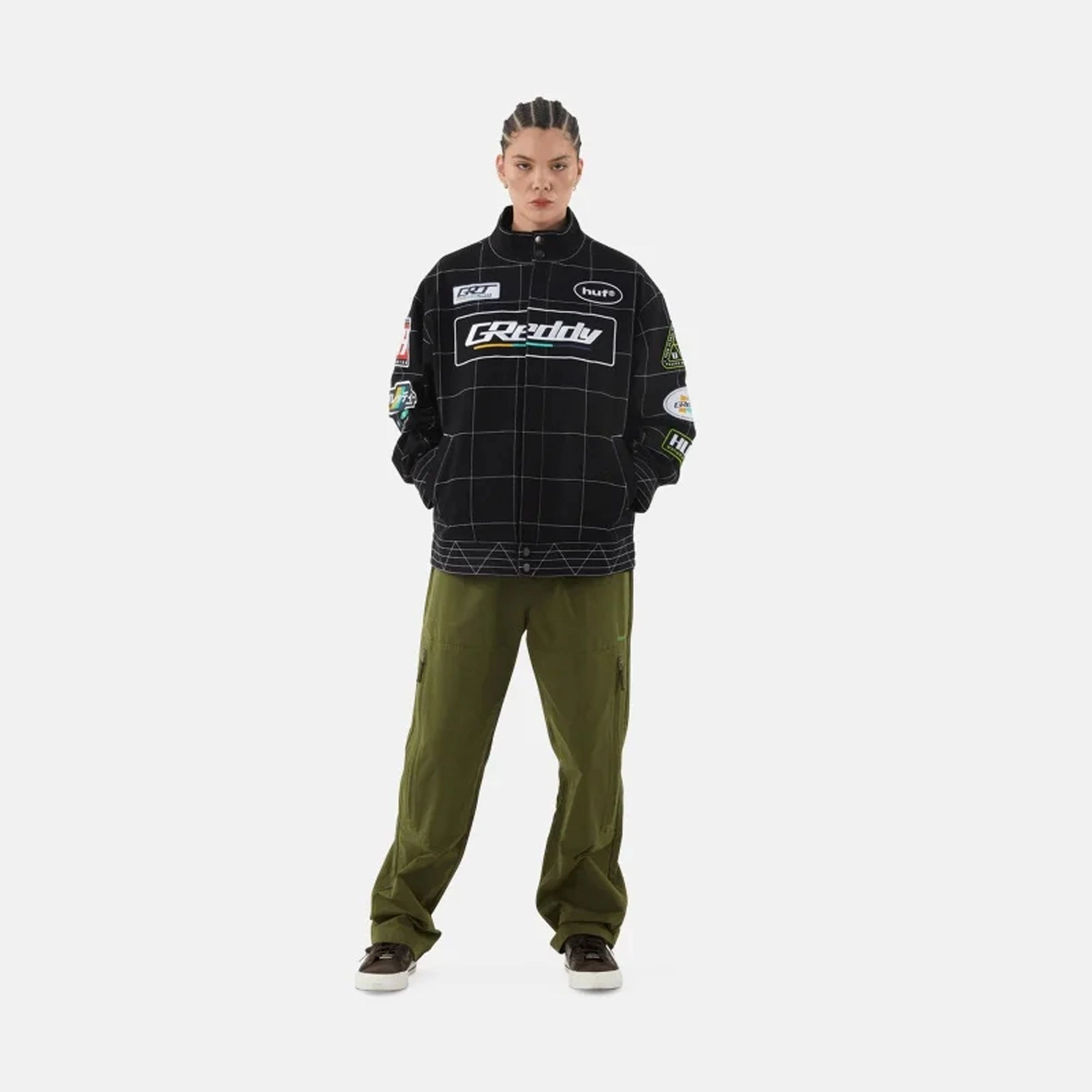 HUF | X GREDDY RACING TEAM JACKET  { BLACK/WHITE