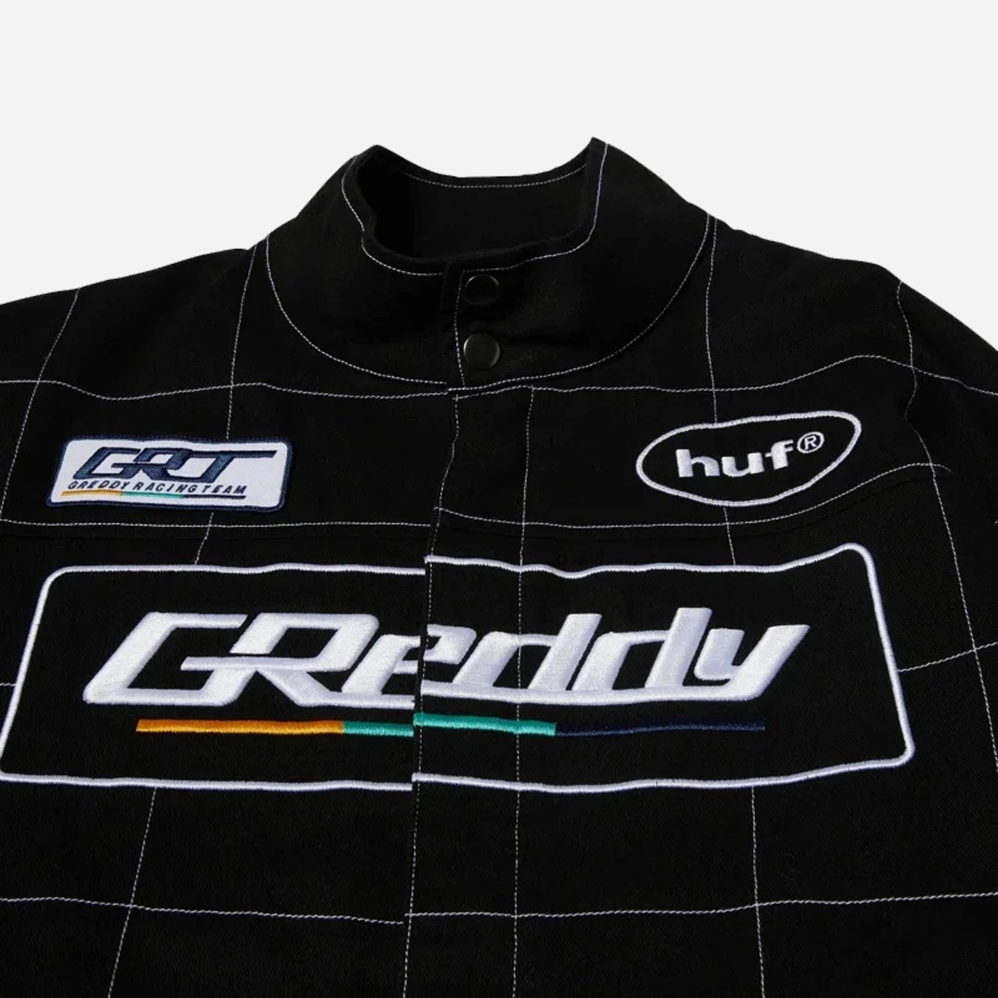 HUF | X GREDDY RACING TEAM JACKET  { BLACK/WHITE