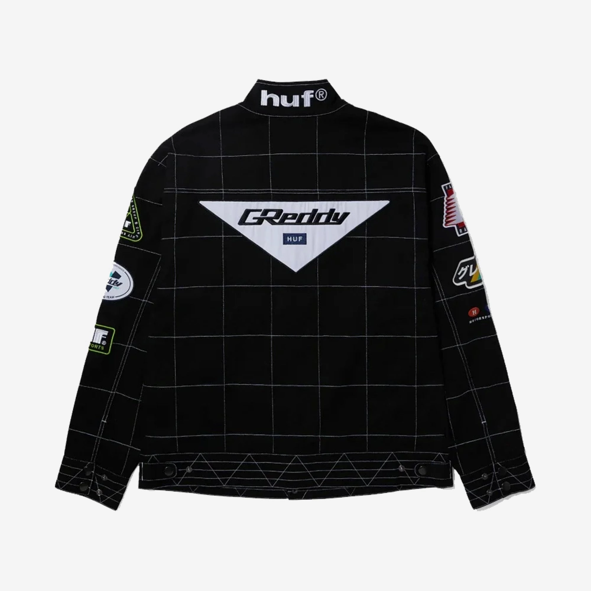 HUF | X GREDDY RACING TEAM JACKET  { BLACK/WHITE