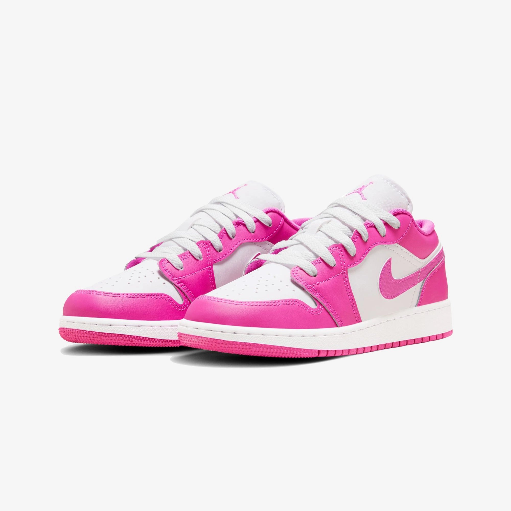 JORDAN | AIR JORDAN 1 LOW (GS) { FIRE PINK/IRIS WHISPER-WHITE