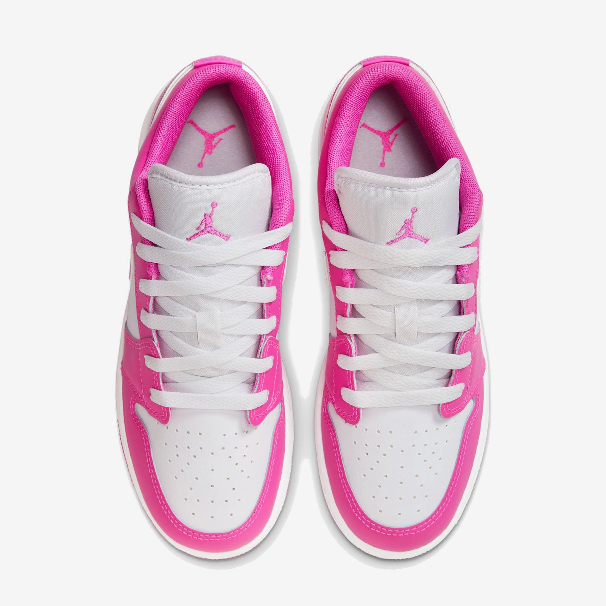 JORDAN | AIR JORDAN 1 LOW (GS) { FIRE PINK/IRIS WHISPER-WHITE