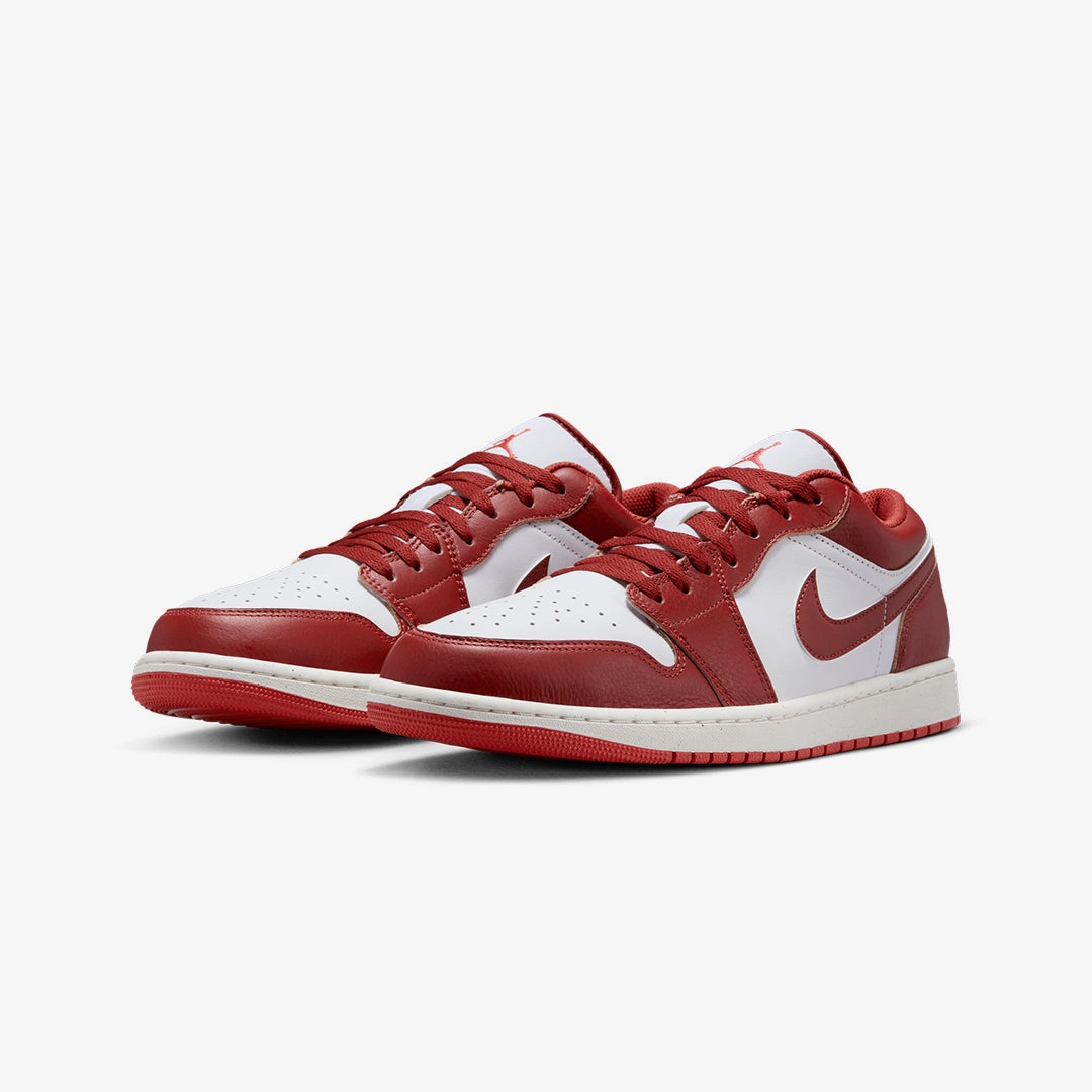 Jordan | AIR JORDAN 1 LOW SE  { WHITE/DUNE RED-LOBSTER-SAIL