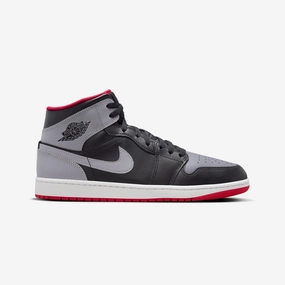 Jordan | AIR JORDAN 1 MID  { BLACK/CEMENT GREY-FIRE RED-WHITE