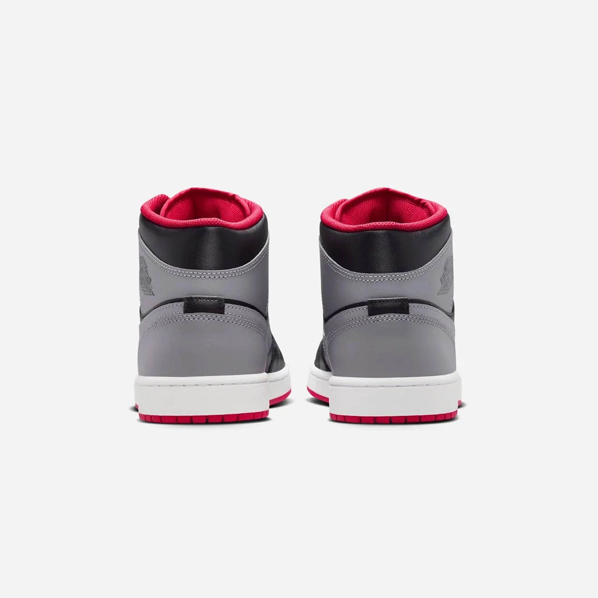 Jordan | AIR JORDAN 1 MID  { BLACK/CEMENT GREY-FIRE RED-WHITE