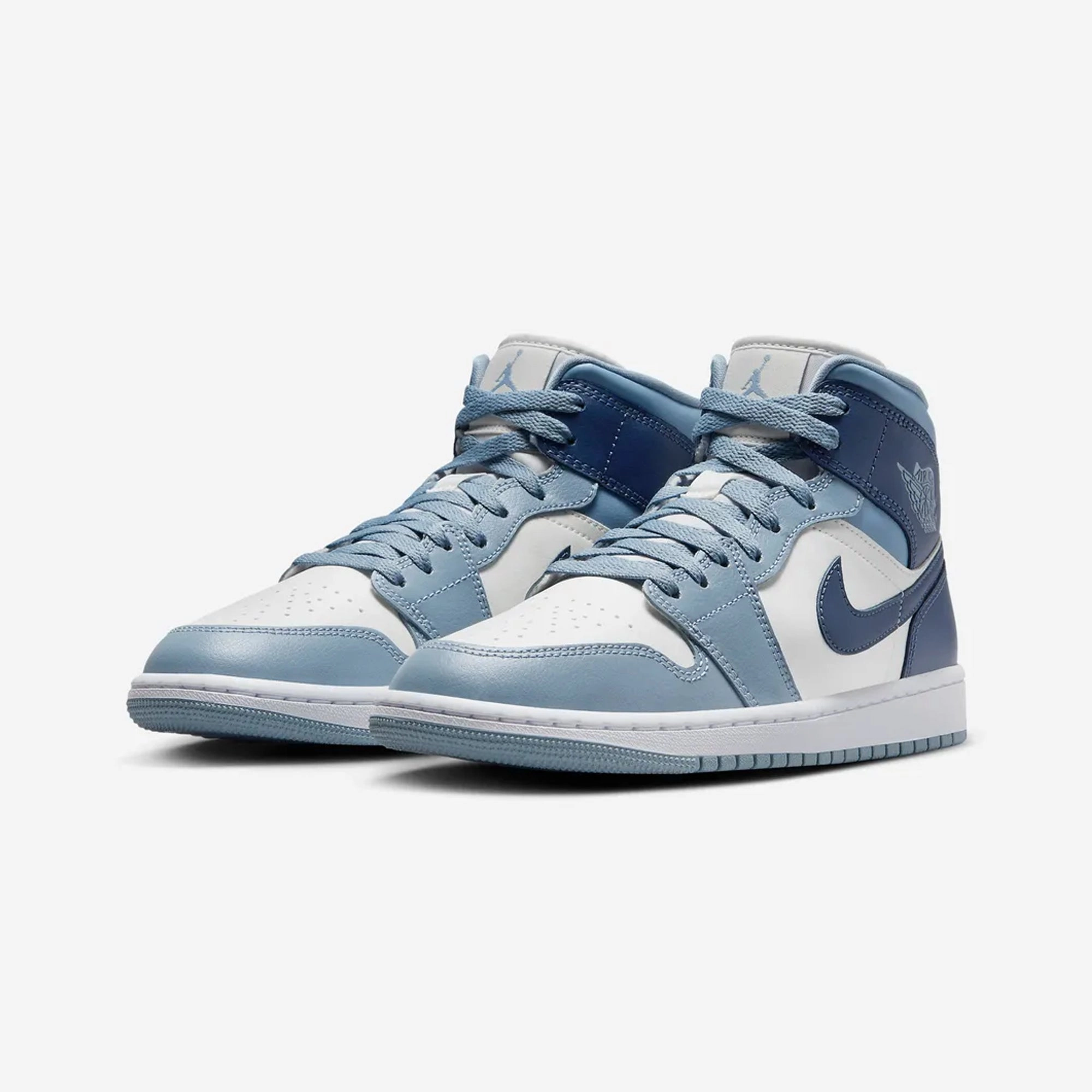 Jordan | AIR JORDAN 1 MID  { SAIL/DIFFUSED BLUE-BLUE GREY-WHITE