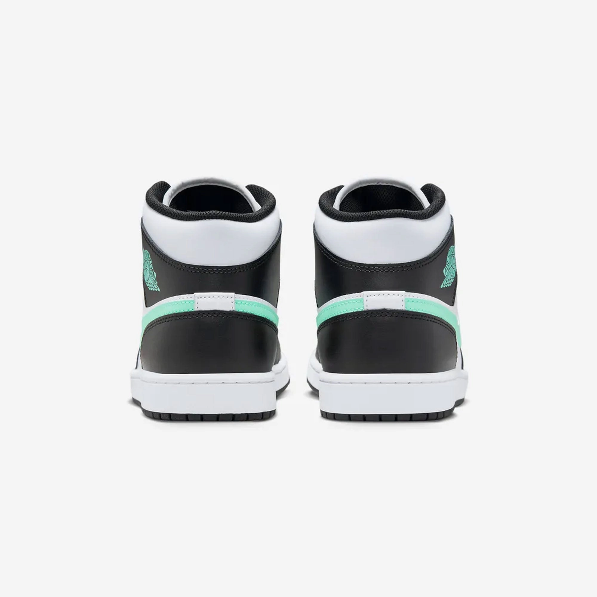 Jordan | AIR JORDAN 1 MID  { WHITE/GREEN GLOW-BLACK