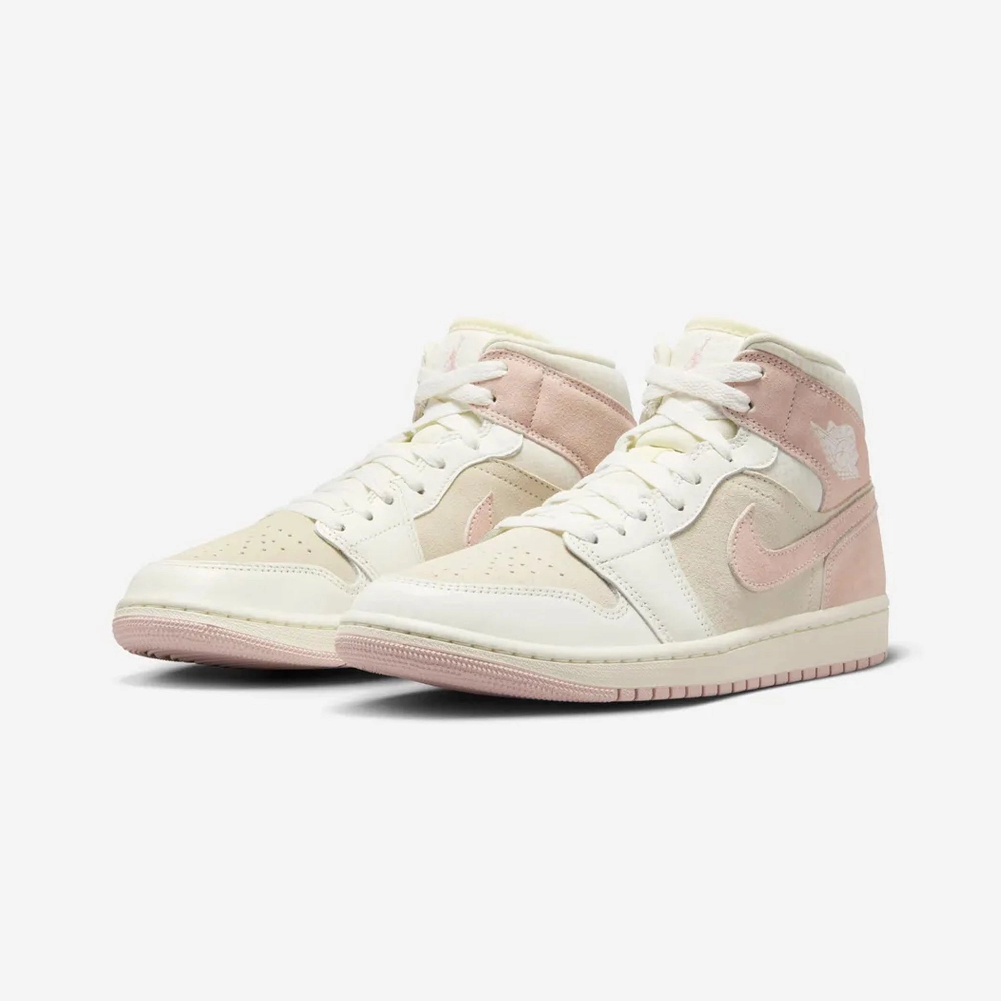 JORDAN | AIR JORDAN 1 MID SE { COCONUT MILK/LEGEND PINK-SAIL
