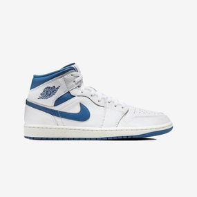 Jordan | AIR JORDAN 1 MID SE  { WHITE/INDUSTRIAL BLUE-SAIL