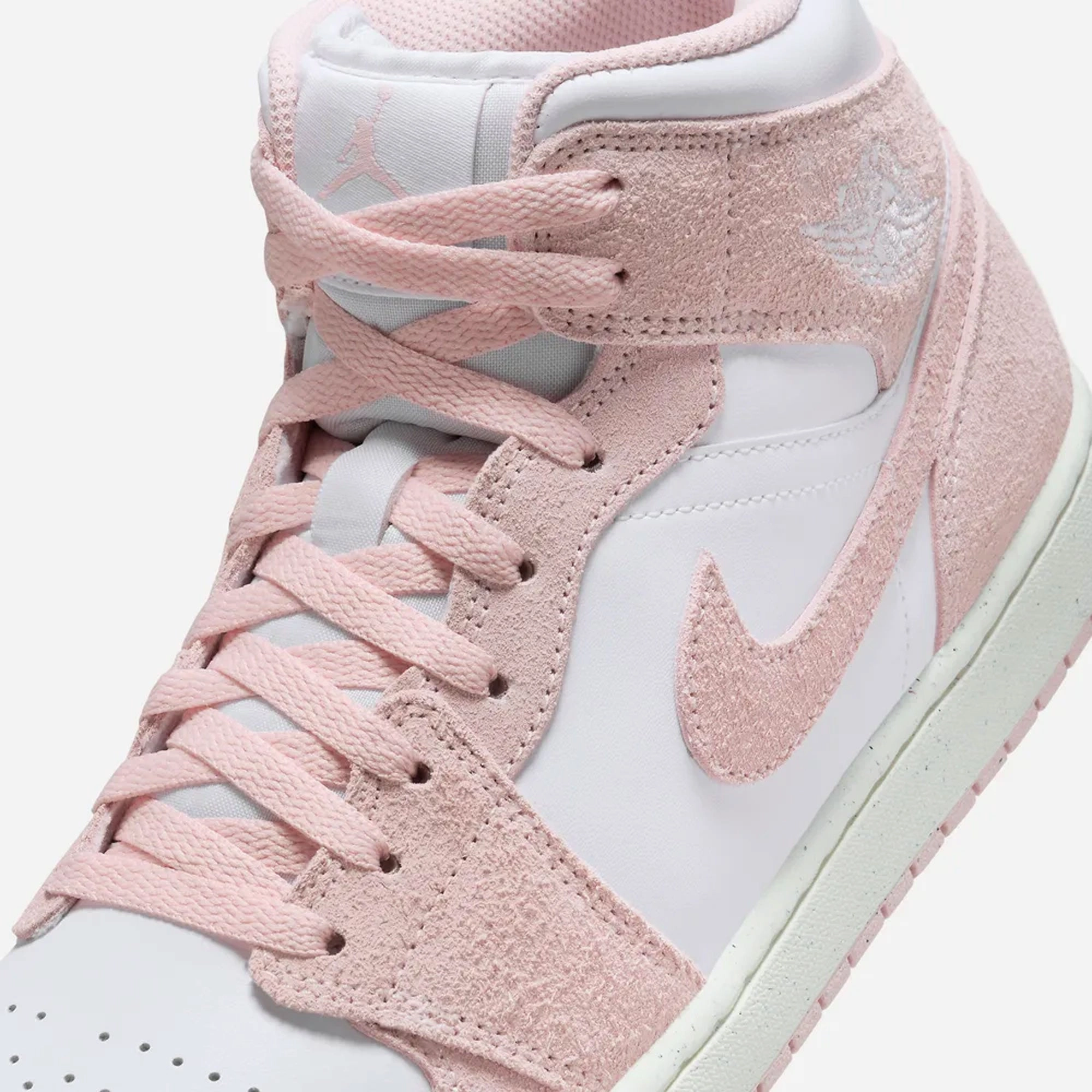 Jordan | AIR JORDAN 1 MID SE  { WHITE/LEGEND PINK-SAIL