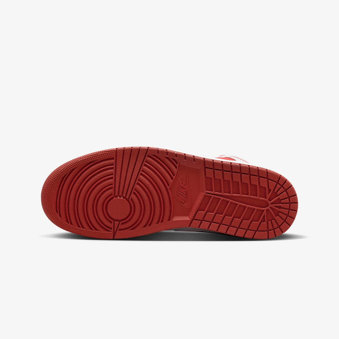 Jordan | AIR JORDAN 1 MID SE  { WHITE/LOBSTER-DUNE RED-SAIL