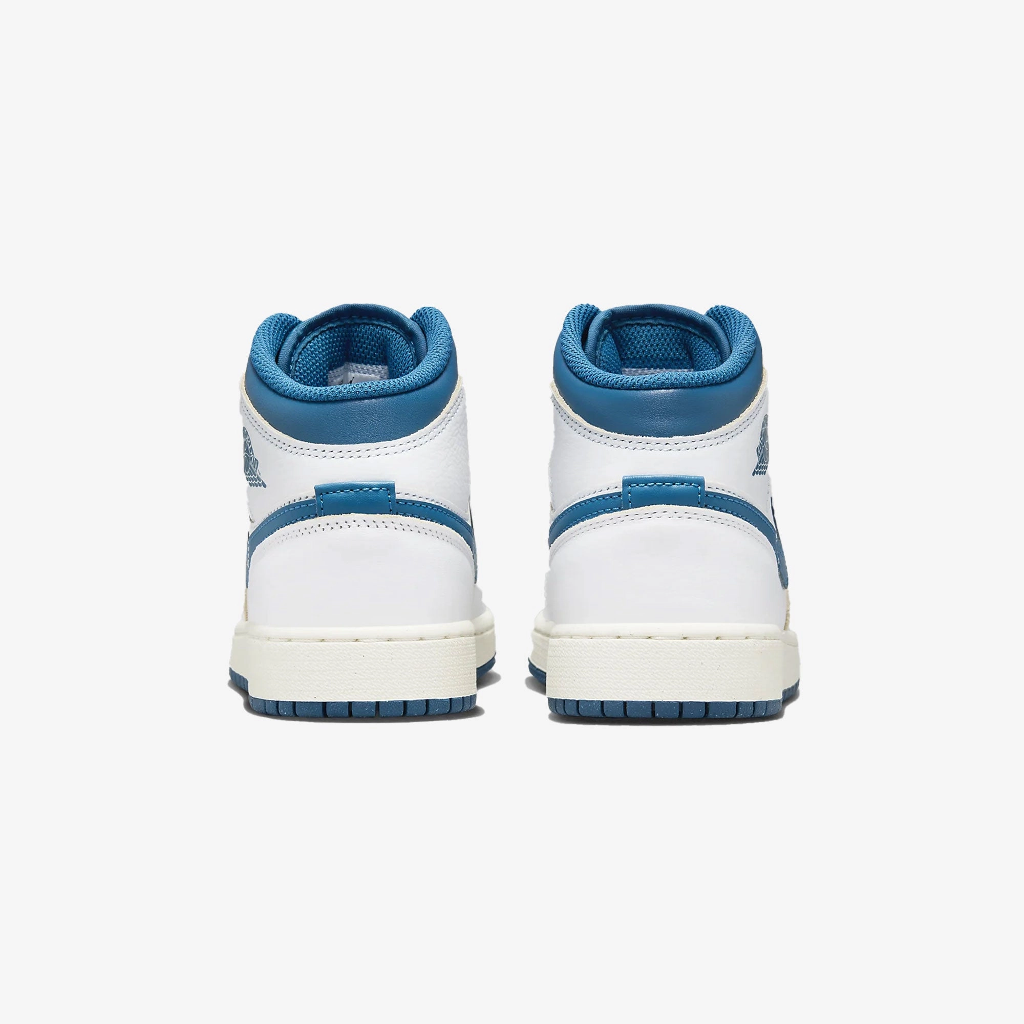 Jordan | AIR JORDAN 1 MID SE (GS)  { WHITE/INDUSTRIAL BLUE-SAIL