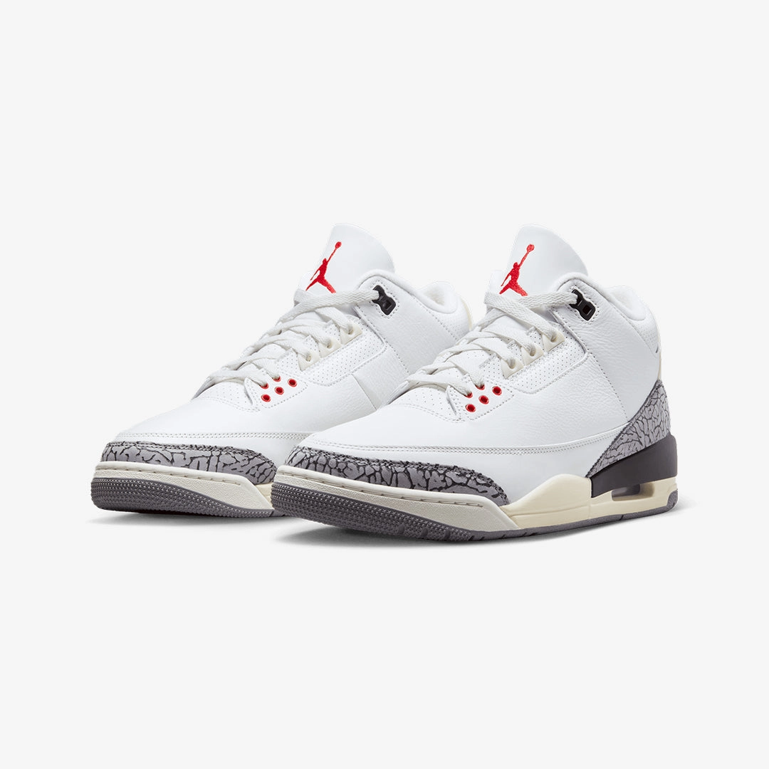 Jordan | AIR JORDAN 3 RETRO  { SUMMIT WHITE/FIRE RED-BLACK-CEMENT GREY
