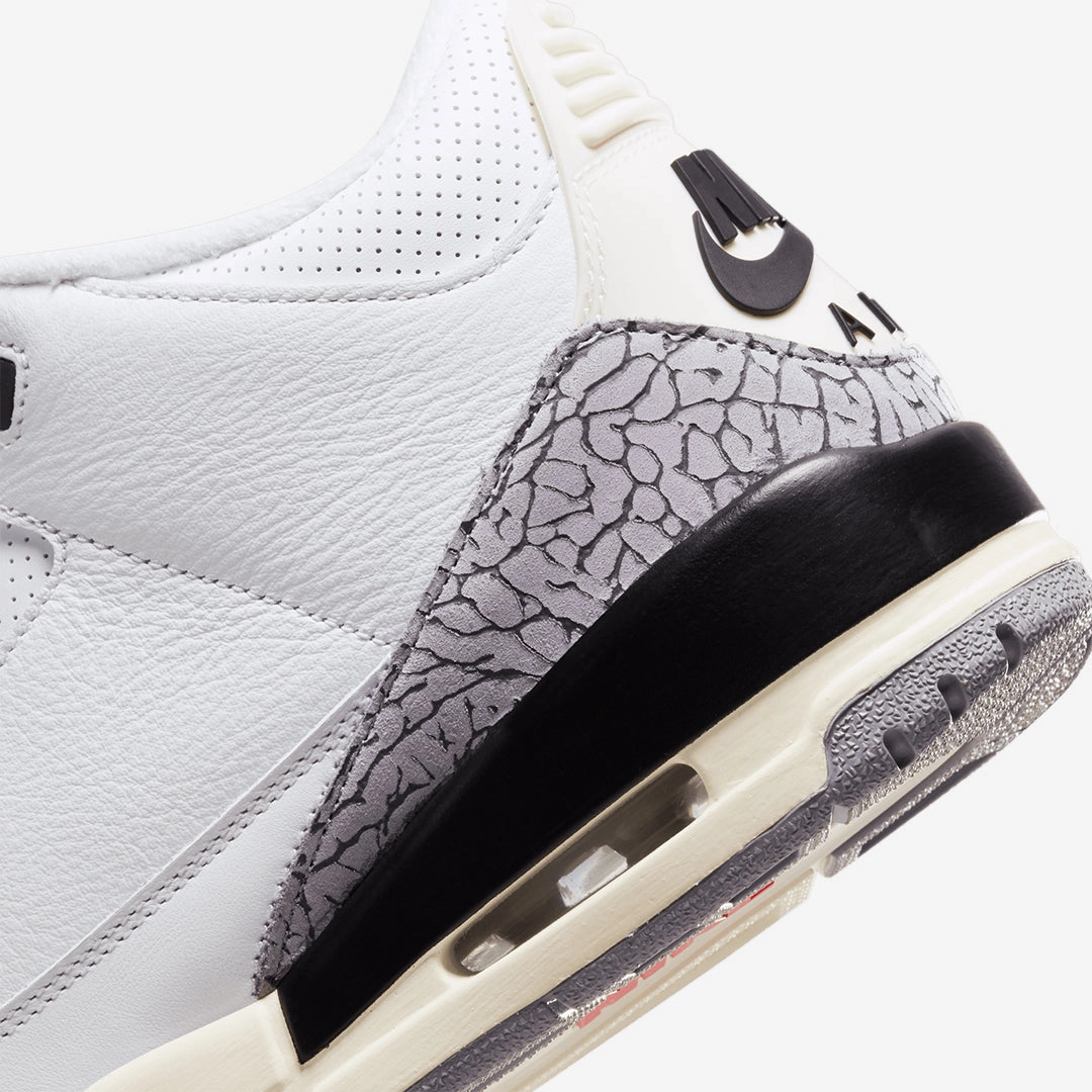 Jordan | AIR JORDAN 3 RETRO  { SUMMIT WHITE/FIRE RED-BLACK-CEMENT GREY