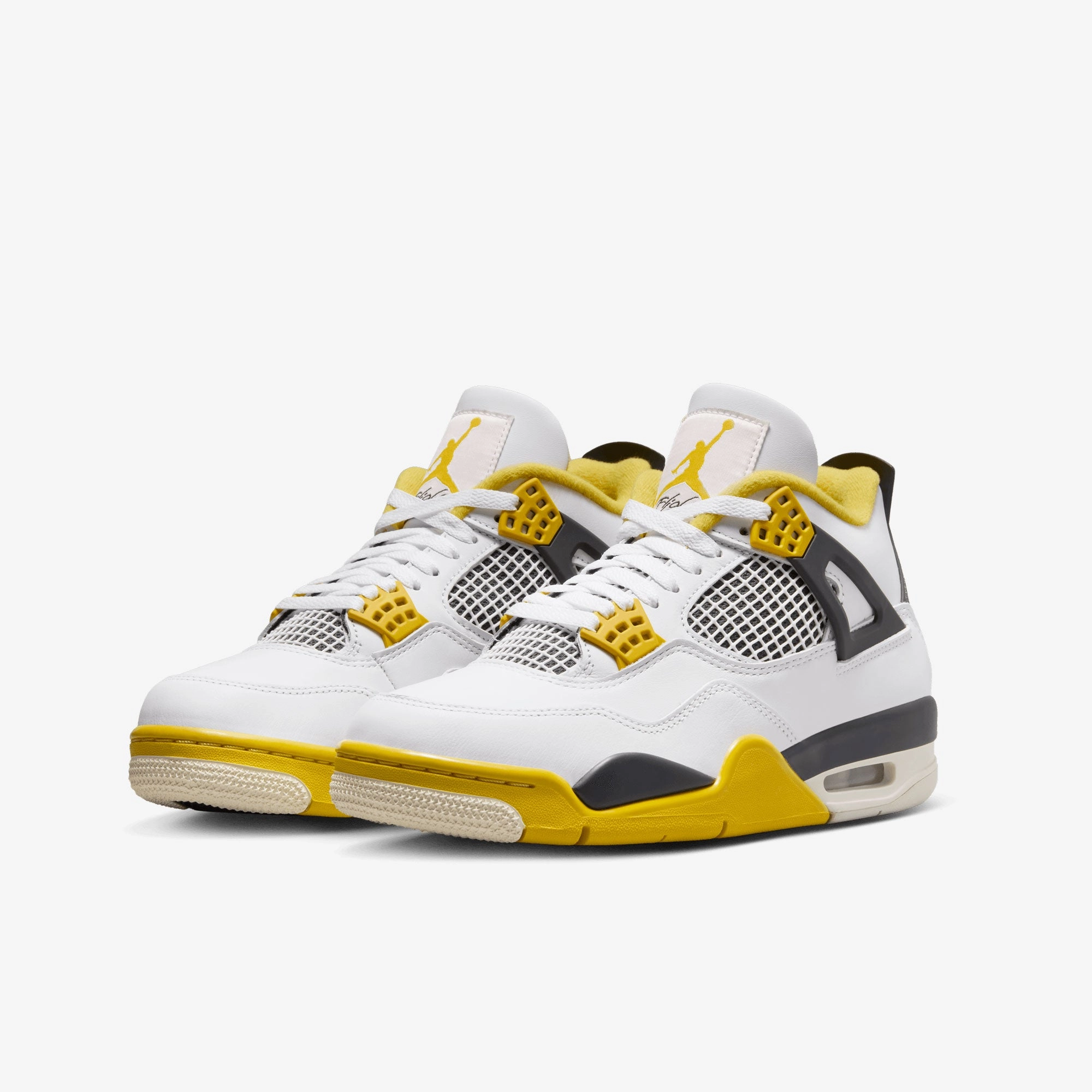 Jordan | AIR JORDAN 4 RETRO  { WHITE/COCONUT MILK-VIVID SULFUR