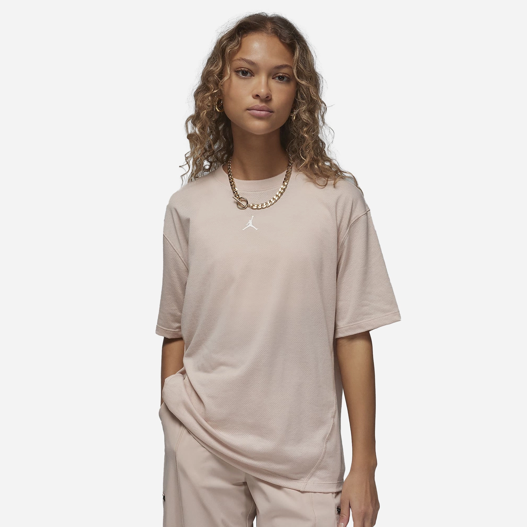 Jordan | DIAMOND SHORT-SLEEVE TOP  { PARTICLE BEIGE