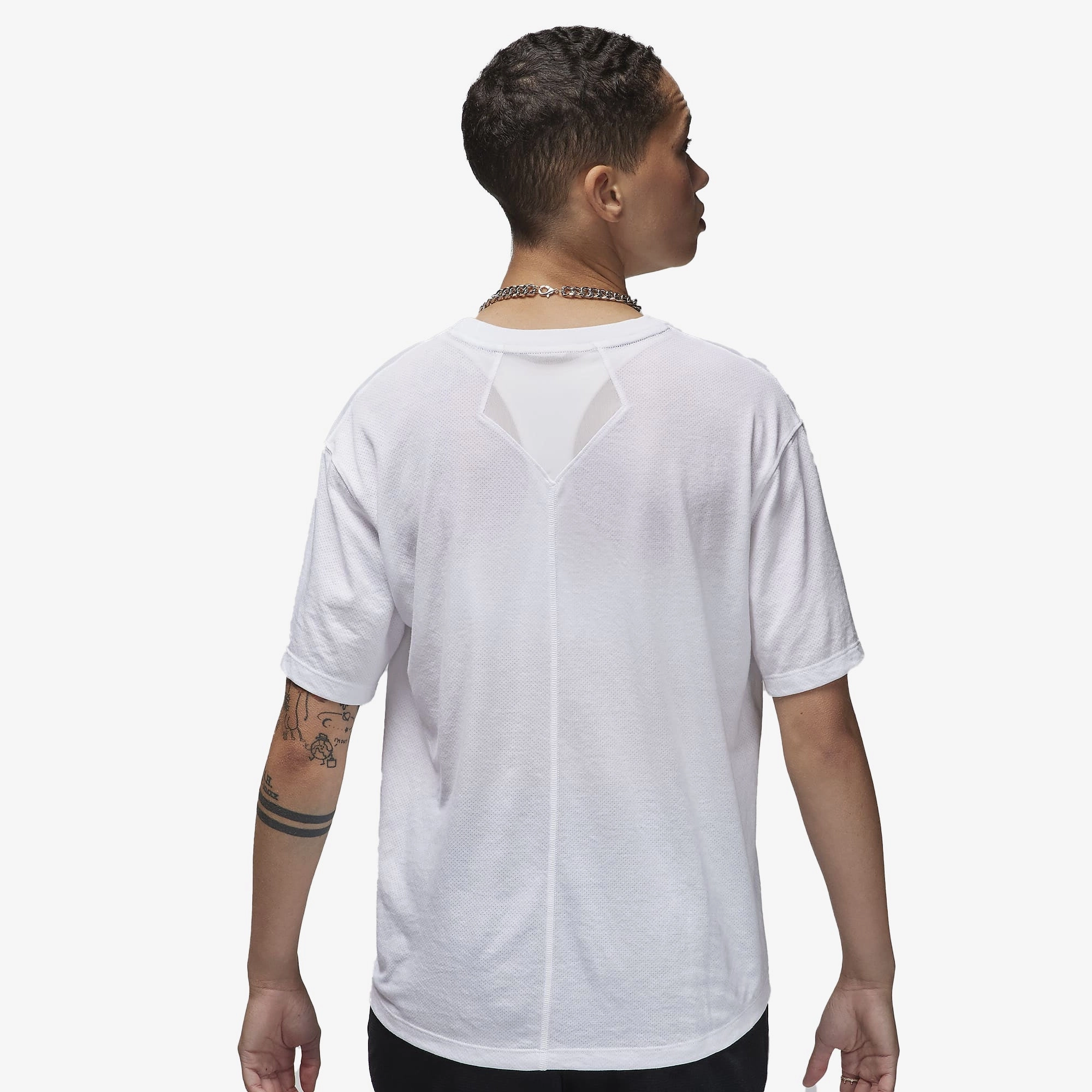 Jordan | DIAMOND SHORT-SLEEVE TOP  { WHITE