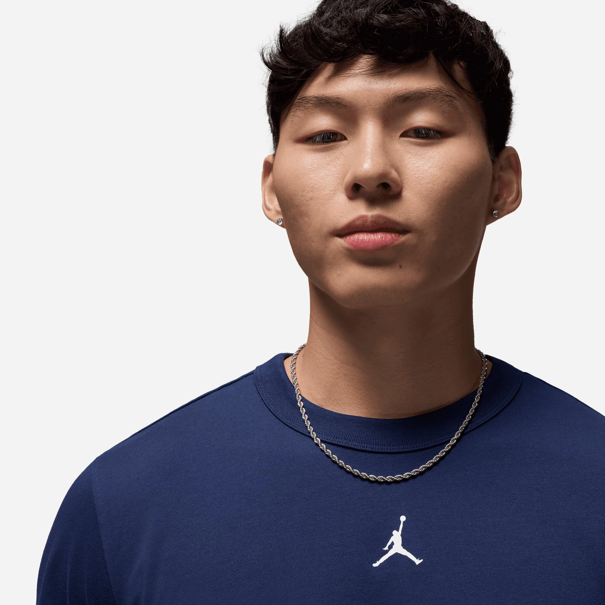 JORDAN | DRI-FIT SHORT-SLEEVE TOP { MIDNIGHT NAVY/WHITE