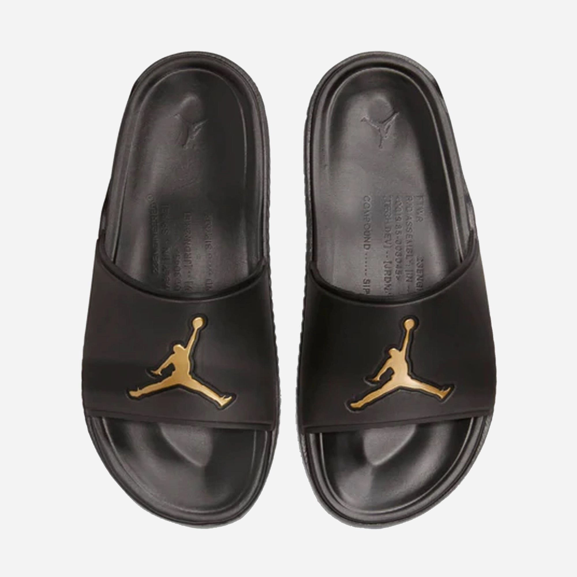 JORDAN | JUMPMAN SLIDES { BLACK/METALLIC GOLD