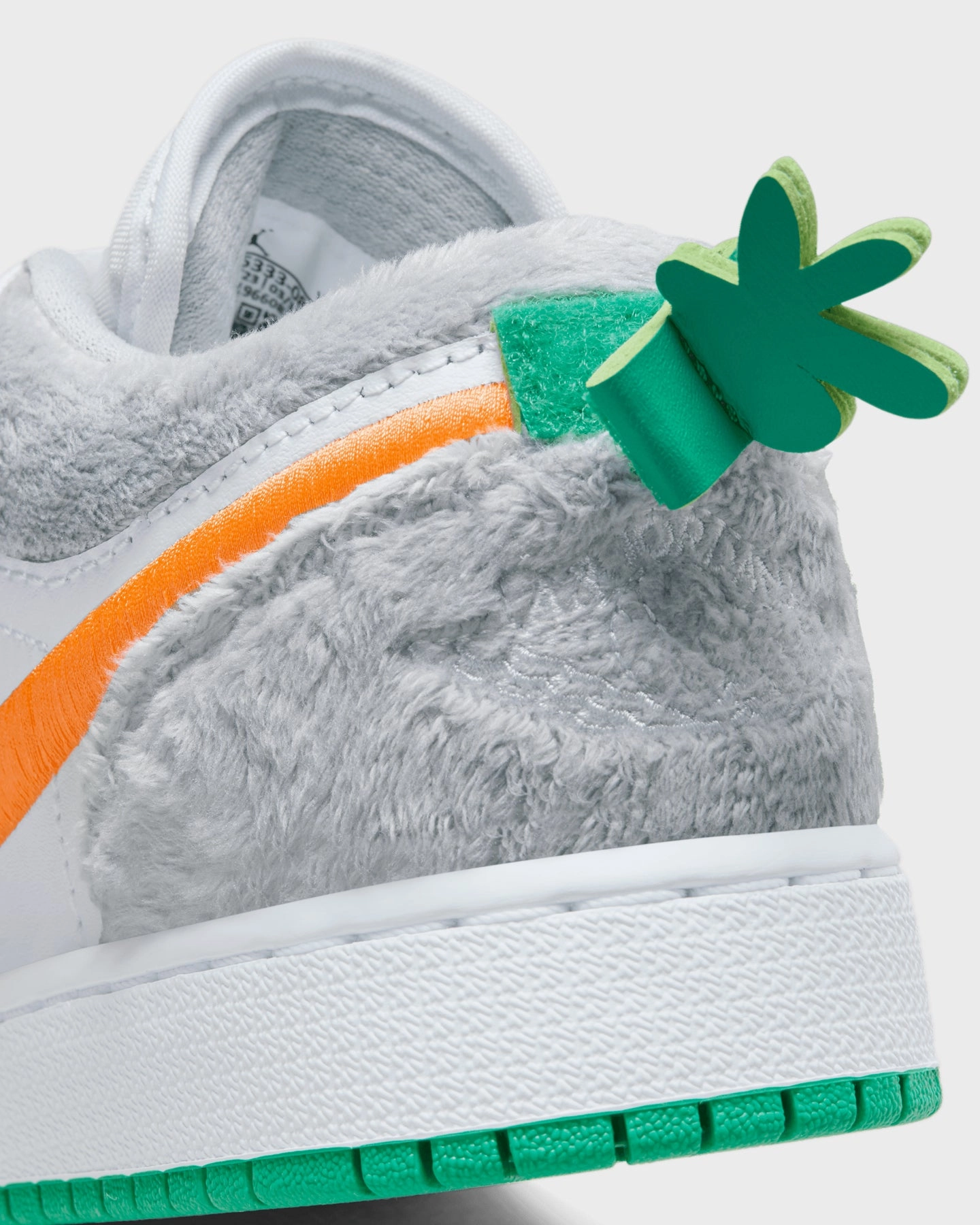 Jordan Kids' Air Jordan 1 Low SE (GS) Rabbit Light Smoke Grey/Total Orange/White/Stadium Green