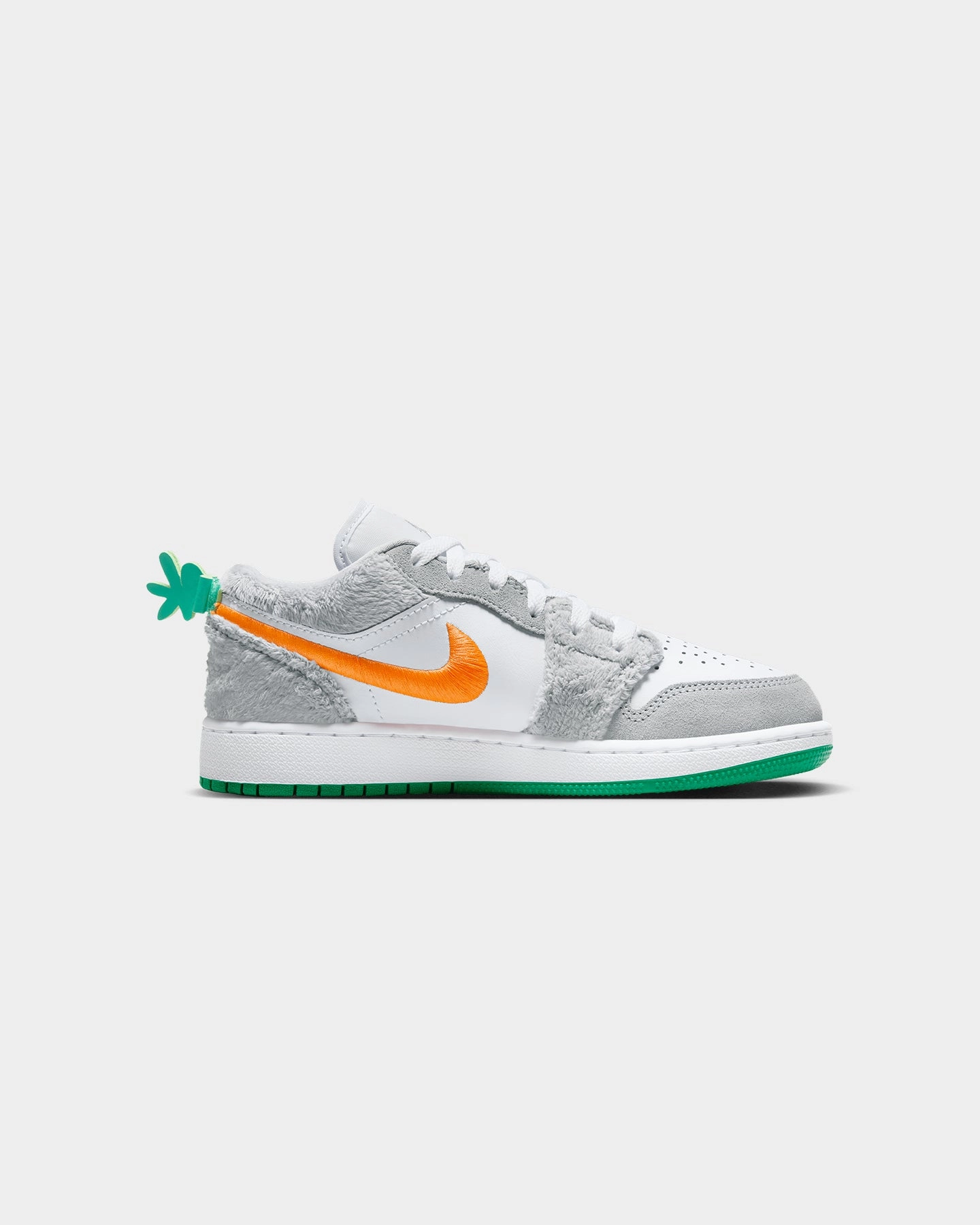 Jordan Kids' Air Jordan 1 Low SE (GS) Rabbit Light Smoke Grey/Total Orange/White/Stadium Green