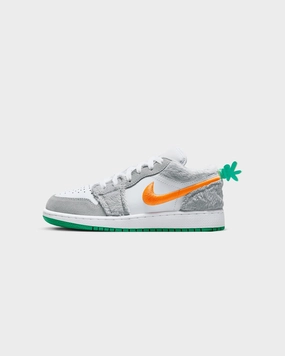 Jordan Kids' Air Jordan 1 Low SE (GS) Rabbit Light Smoke Grey/Total Orange/White/Stadium Green