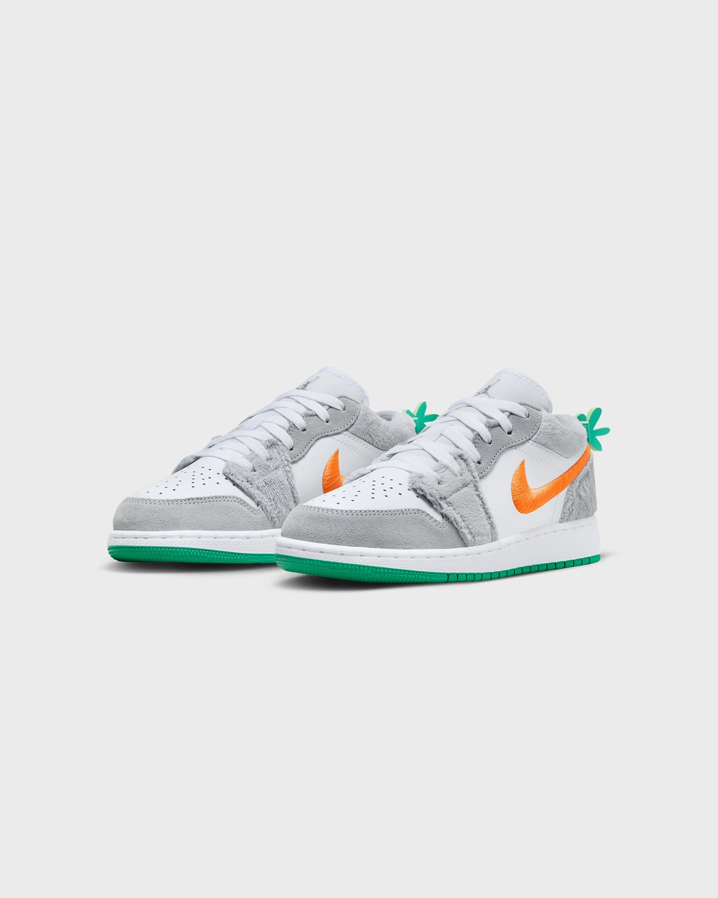 Jordan Kids' Air Jordan 1 Low SE (GS) Rabbit Light Smoke Grey/Total Orange/White/Stadium Green
