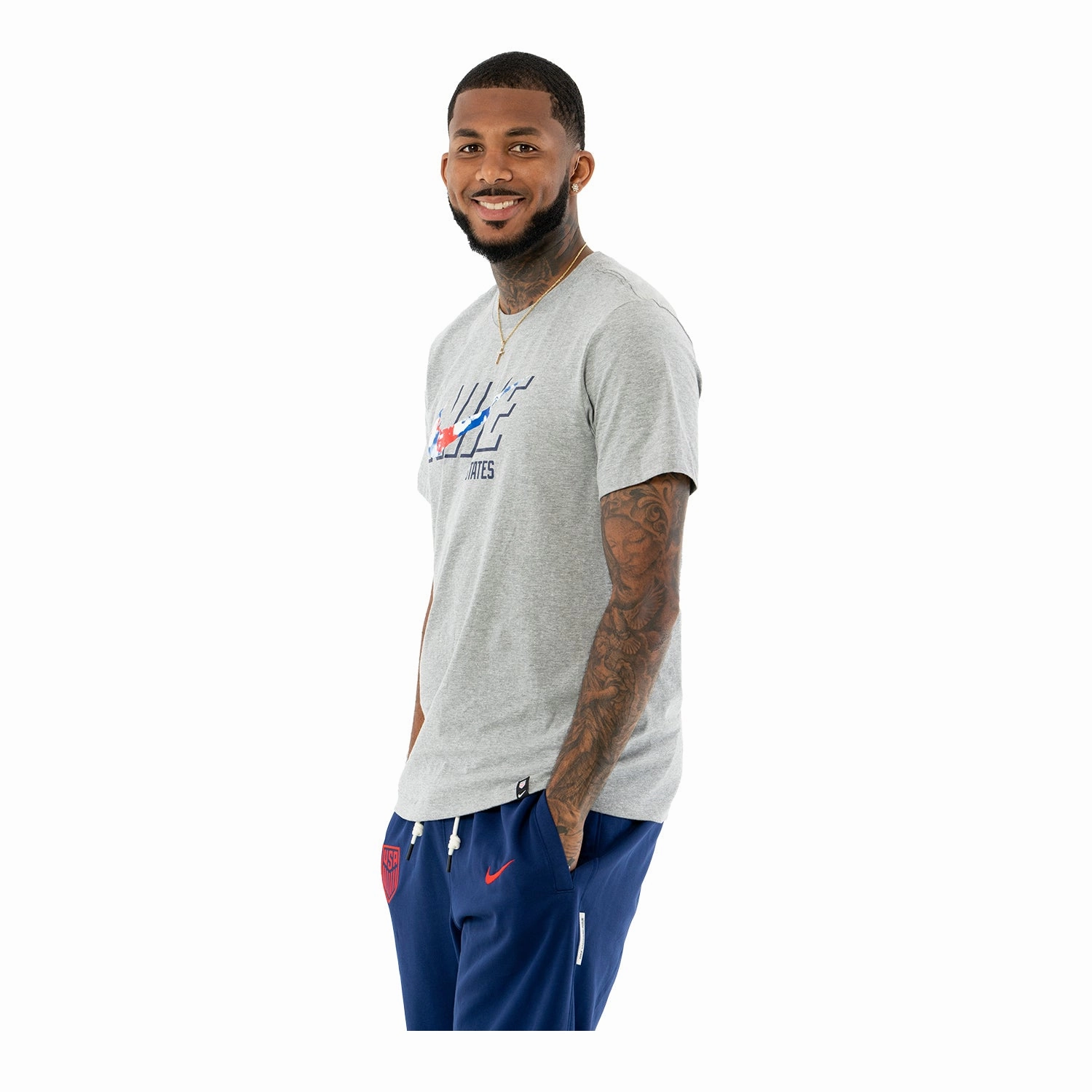 Men's Nike USA Swoosh Grey Tee