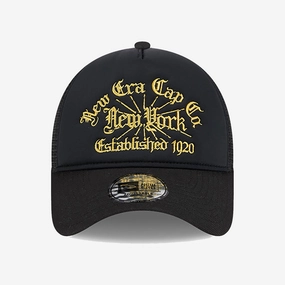 New Era | A-FRAME TRUCKER CAP  { BLACK