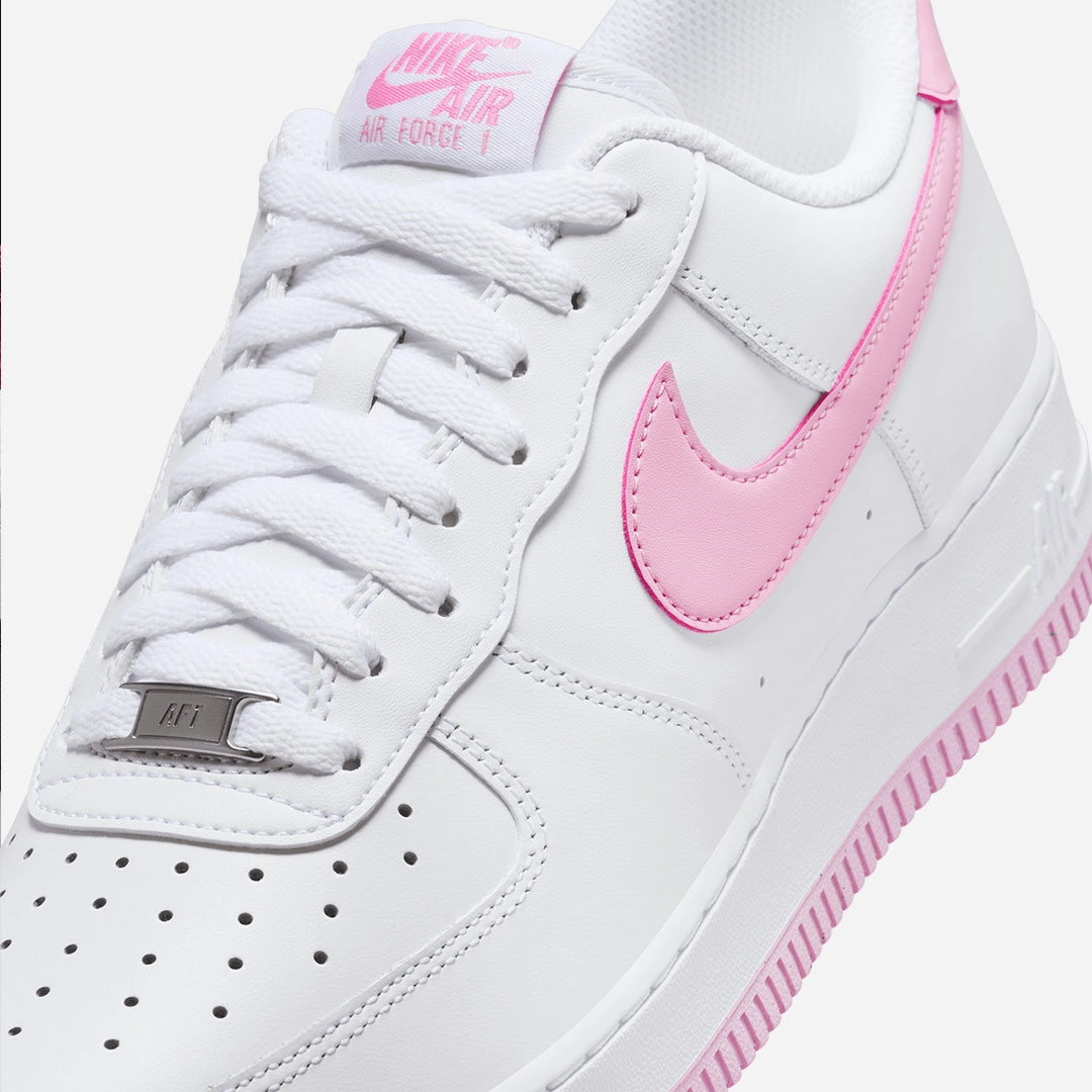 Nike | AIR FORCE 1 '07 { WHITE/PINK RISE-WHITE