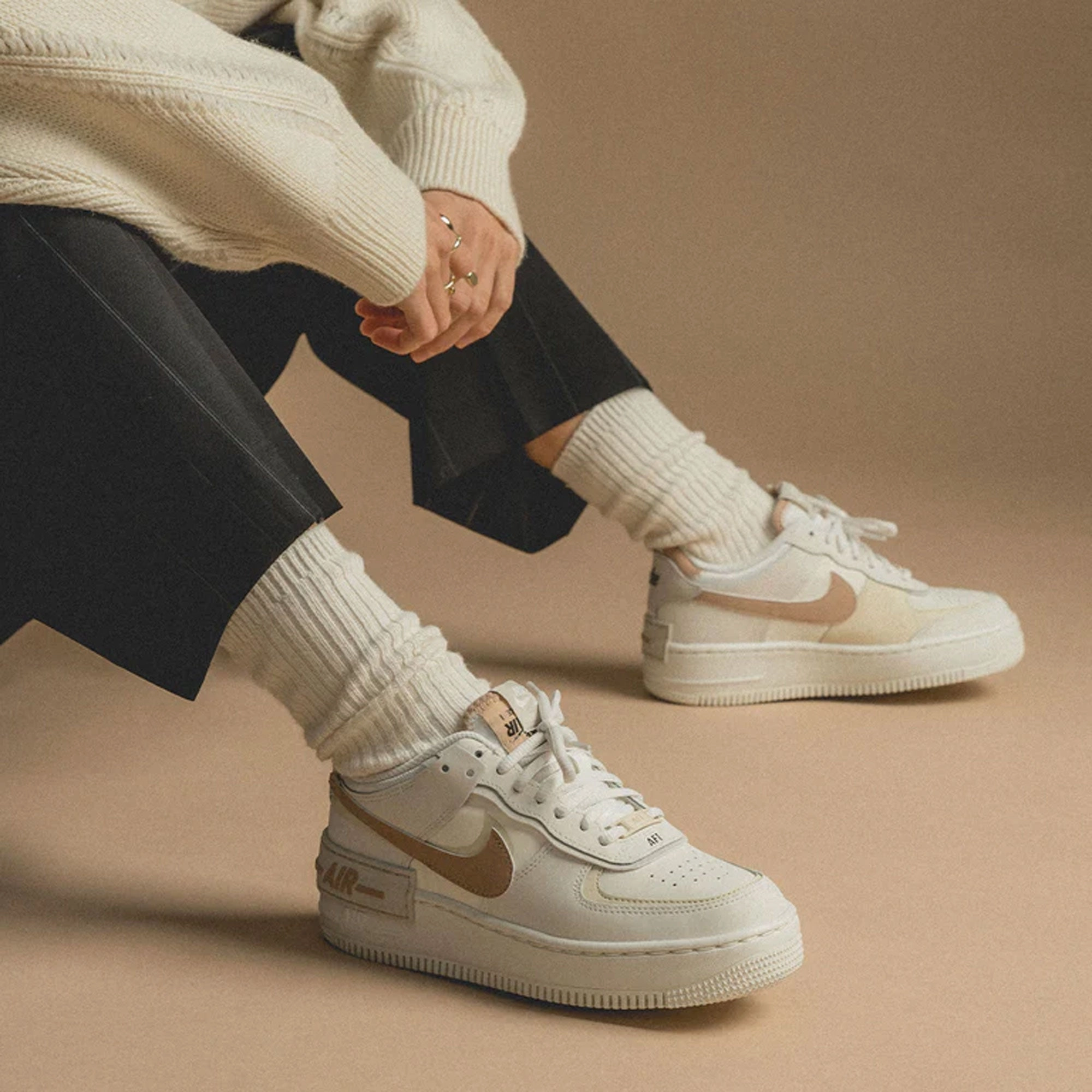 Nike | AIR FORCE 1 SHADOW  { SAIL/HEMP-FOSSIL-LIGHT BONE
