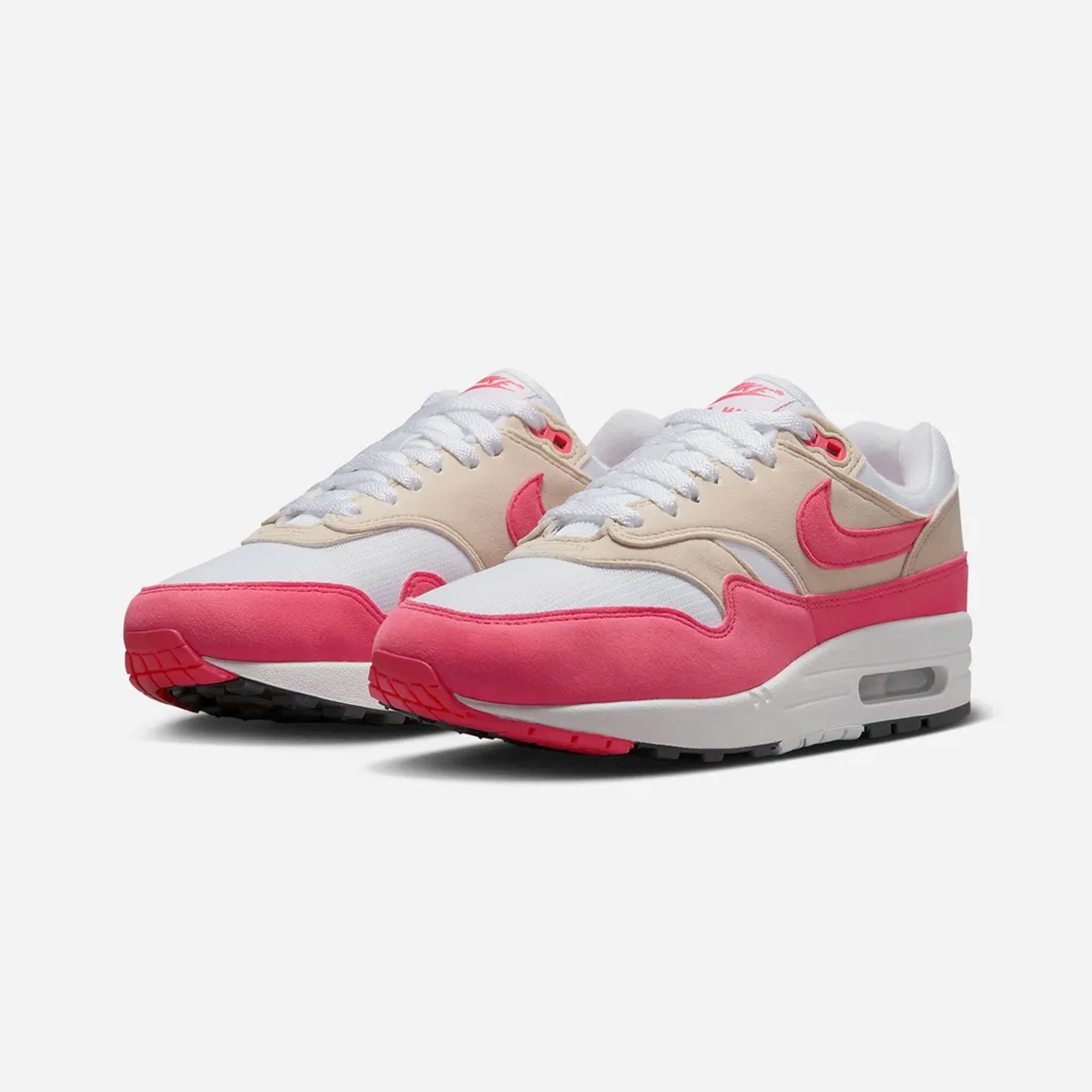 NIKE | AIR MAX 1 { WHITE/ASTER PINK-LT OREWOOD BRN-BLACK