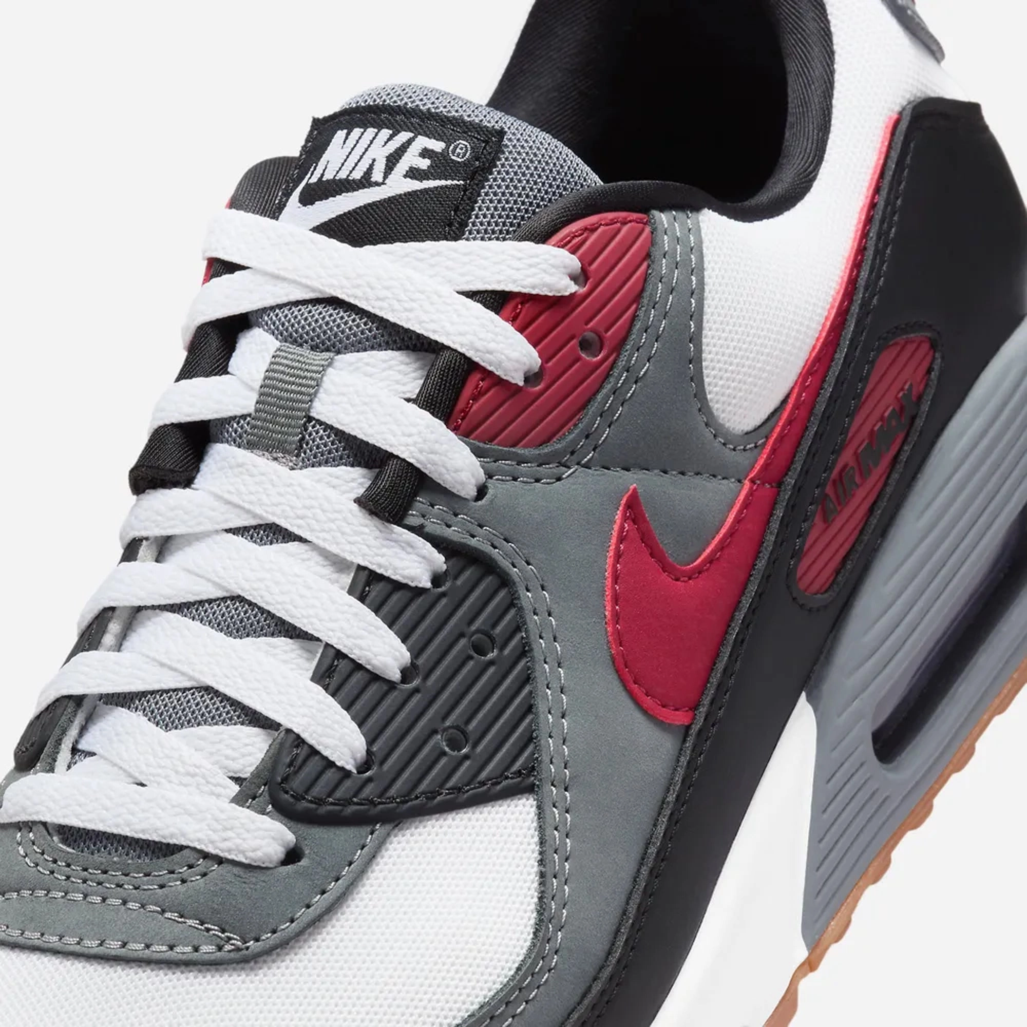 Nike | AIR MAX 90  { WHITE/TEAM RED-COOL GREY-BLACK