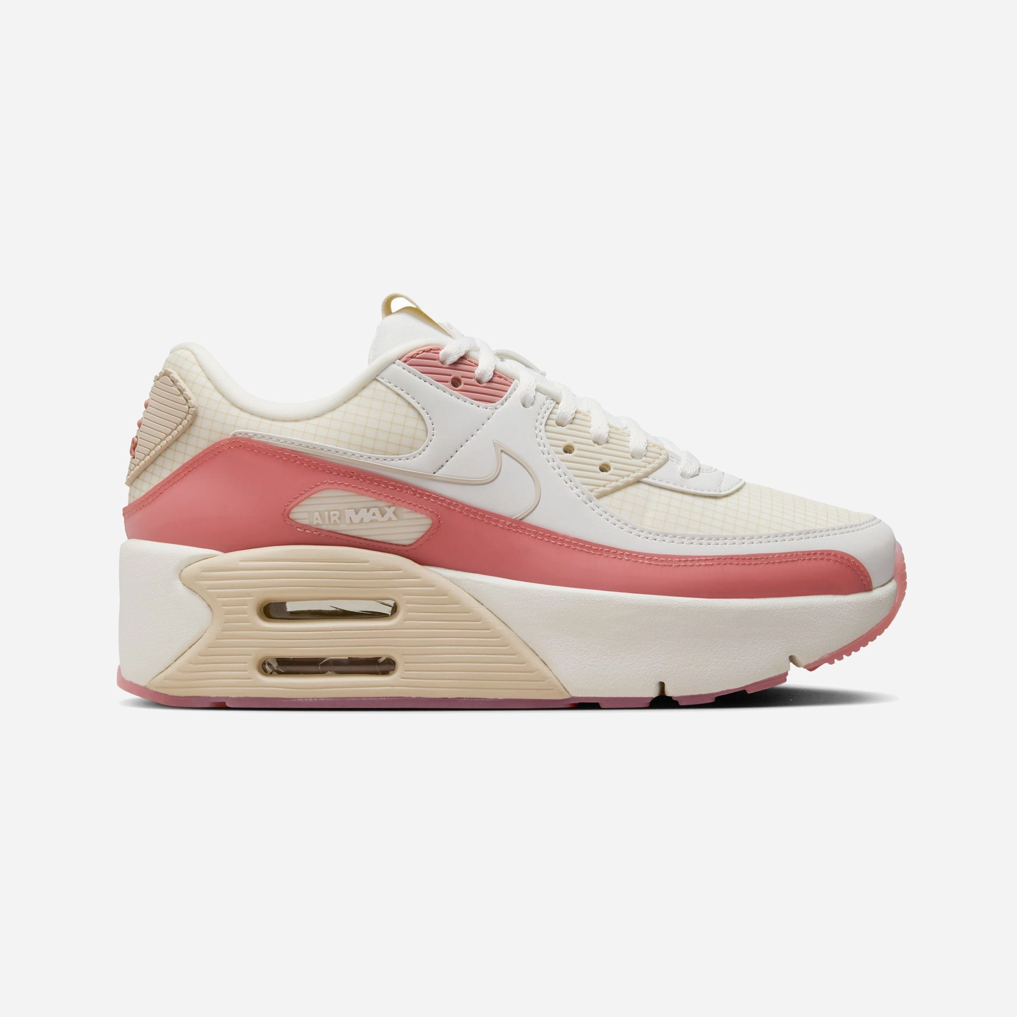 NIKE | AIR MAX 90 LV8 { SAIL/RED STARDUST-SUMMIT WHITE