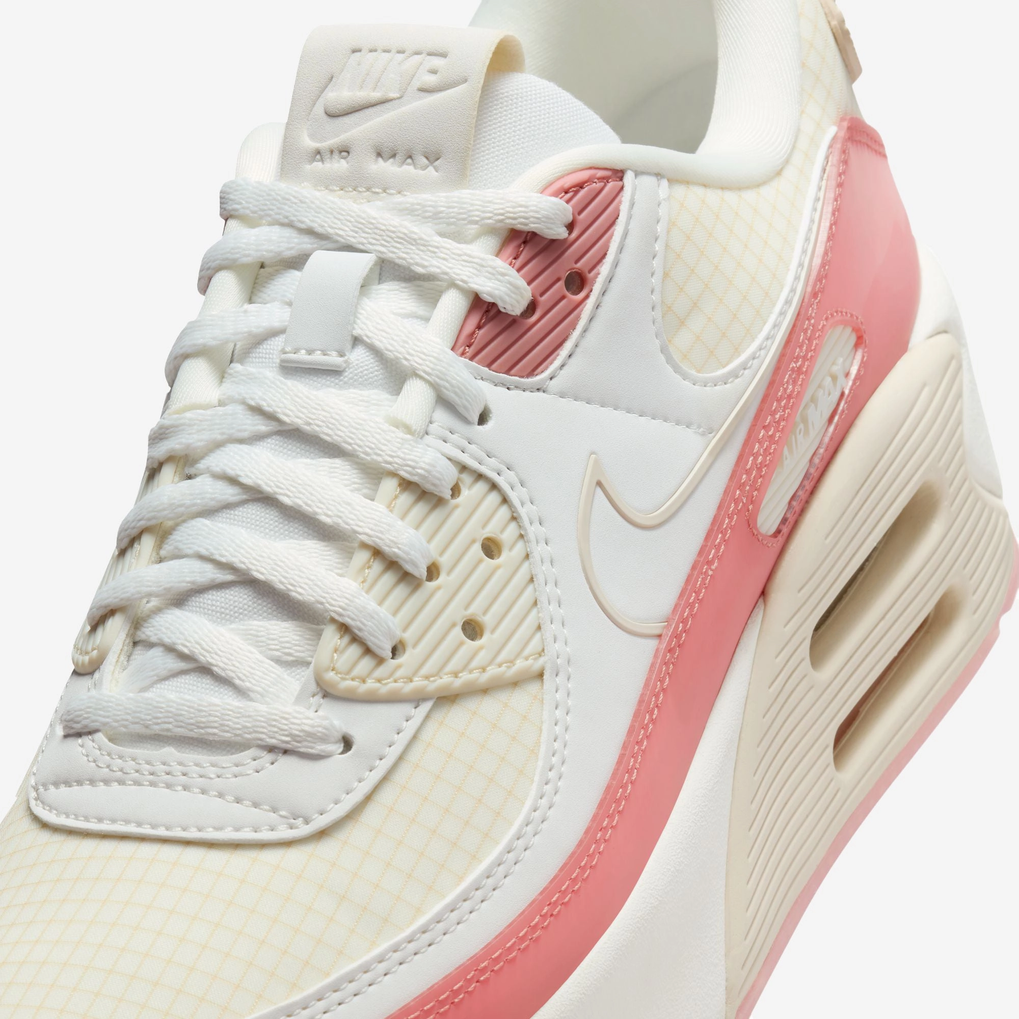 NIKE | AIR MAX 90 LV8 { SAIL/RED STARDUST-SUMMIT WHITE