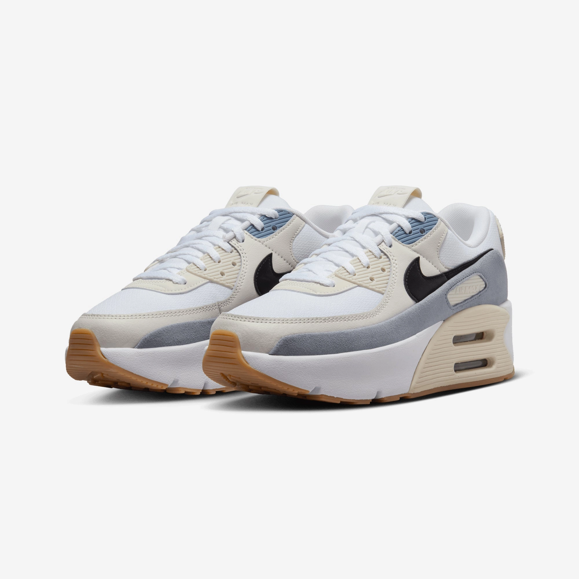 NIKE | AIR MAX 90 LV8 { WHITE/BLACK-ASHEN SLATE-LT OREWOOD BRN
