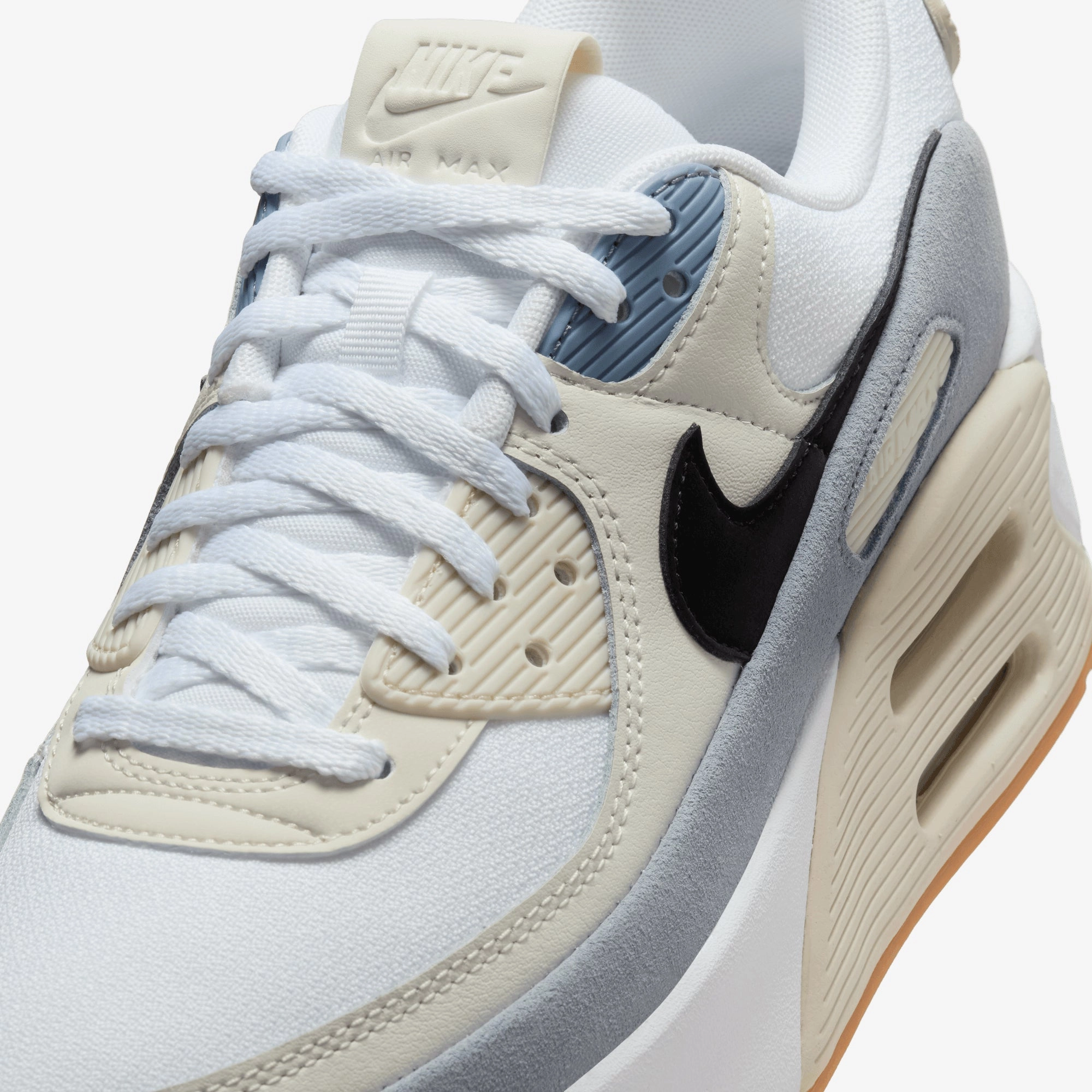 NIKE | AIR MAX 90 LV8 { WHITE/BLACK-ASHEN SLATE-LT OREWOOD BRN
